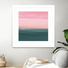 Touching Teal Pink Watercolor Abstract #1 #painting by Anita & Bella Jantz on GIANT ART - pink digital painting