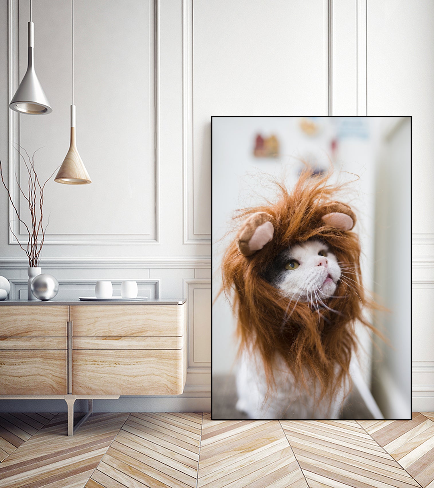 Cat lion by Jovana Rikalo on GIANT ART - orange photo manipulation