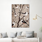 long tailed tits by Katherine Blower on GIANT ART - brown digital painting