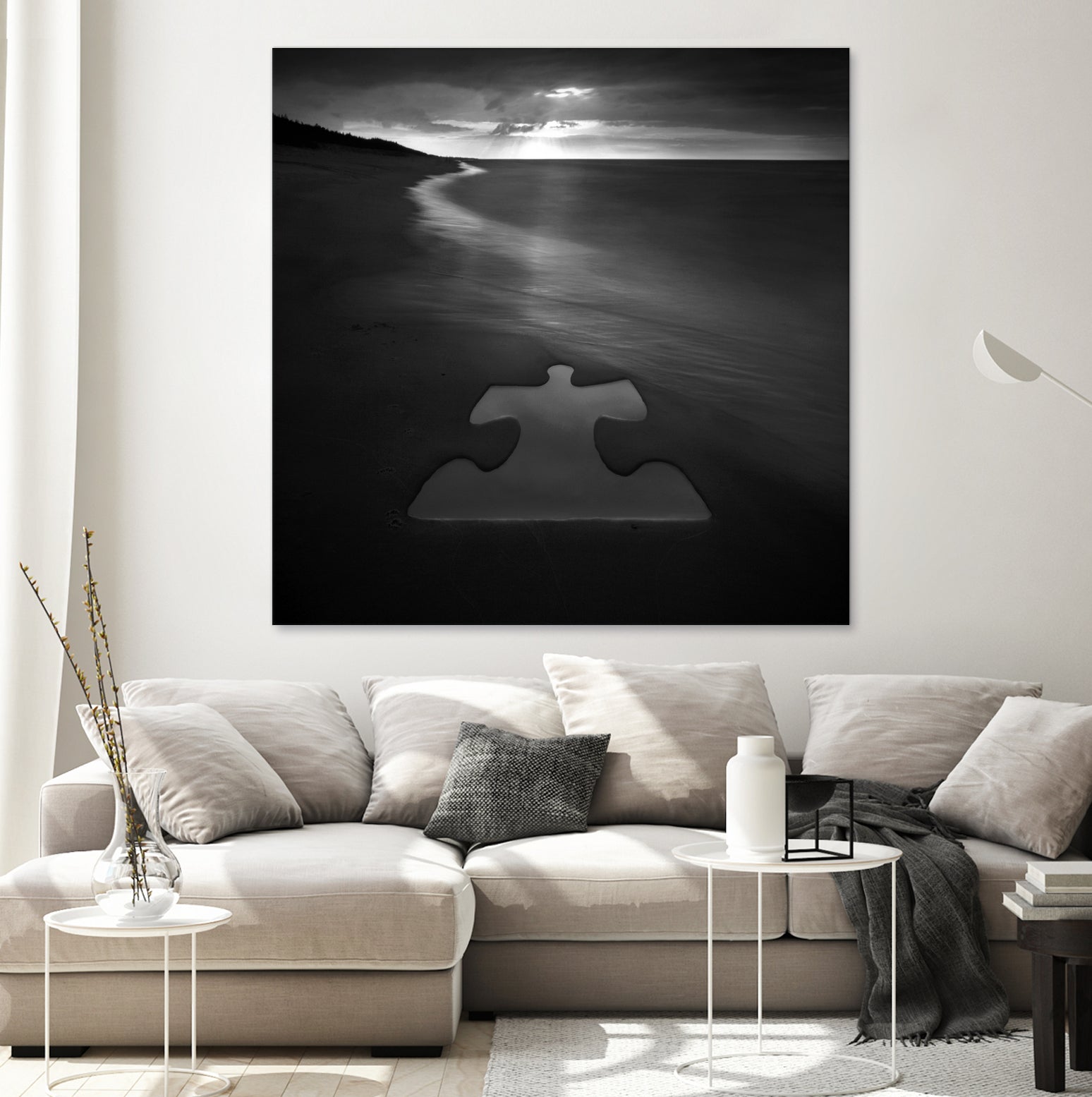 Beach Puzzle by Dariusz Klimczak on GIANT ART - black photo illustration