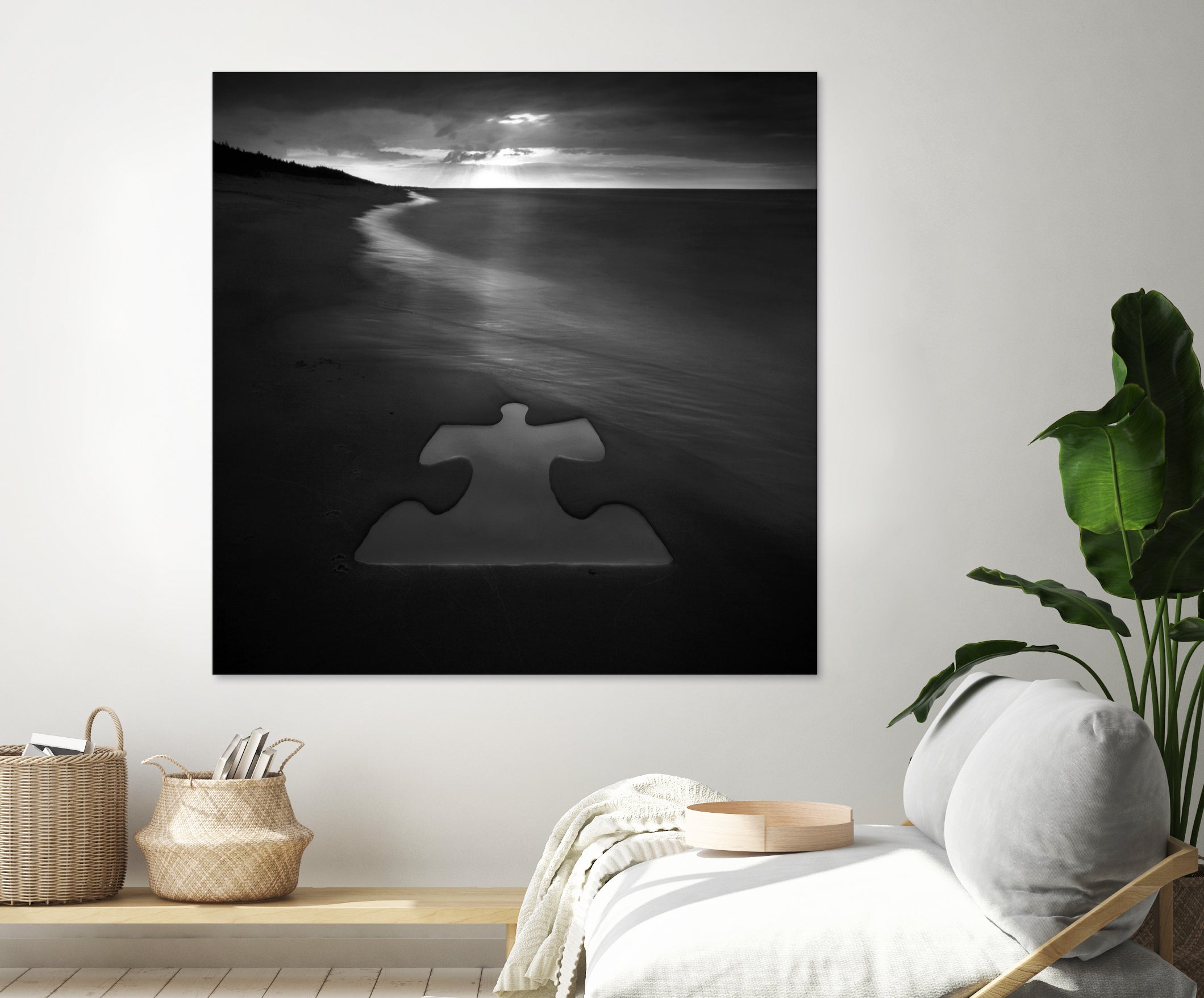 Beach Puzzle by Dariusz Klimczak on GIANT ART - black photo illustration