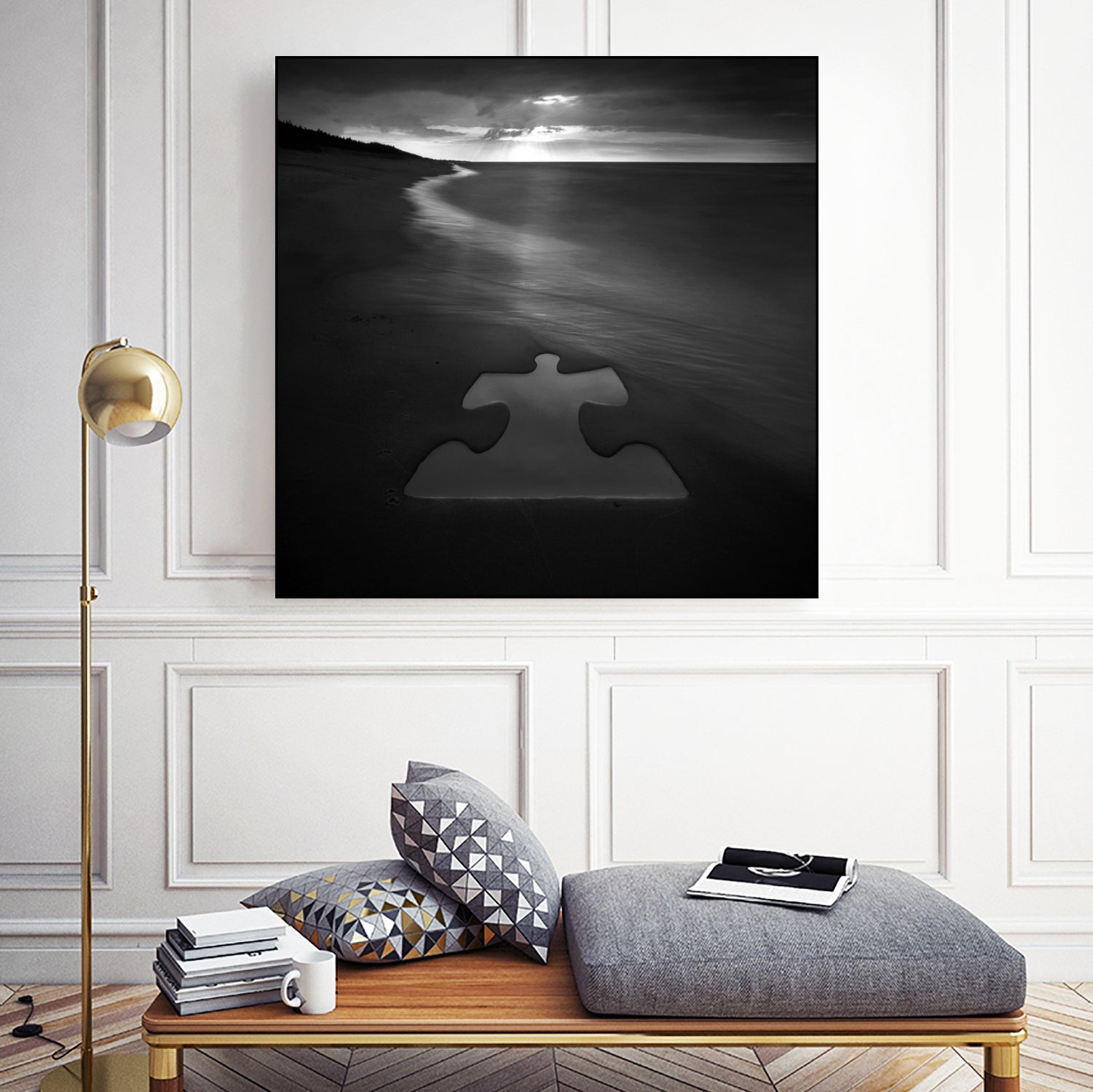 Beach Puzzle by Dariusz Klimczak on GIANT ART - black photo illustration