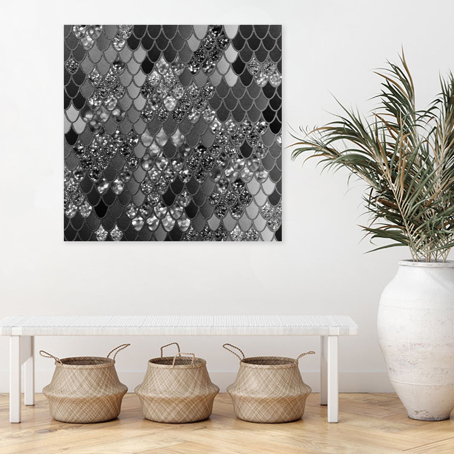 Mermaid Glitter Scales #7 (Faux Glitter) #shiny #decor #art by Anita & Bella Jantz on GIANT ART - gray digital drawing