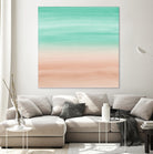 Touching Soft Emerald Beige Watercolor Abstract #1 #painting by Anita & Bella Jantz on GIANT ART - green digital painting