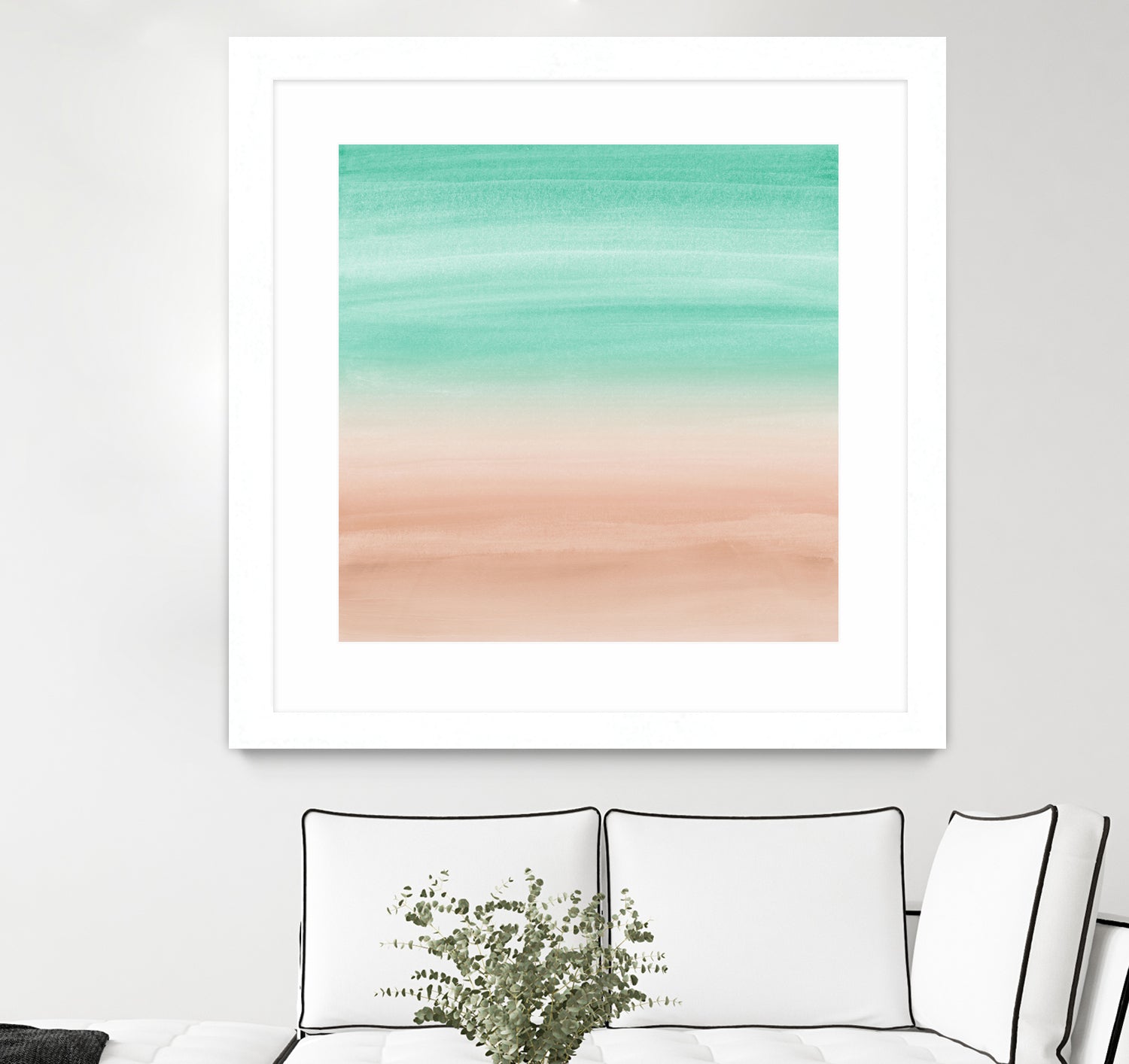 Touching Soft Emerald Beige Watercolor Abstract #1 #painting by Anita & Bella Jantz on GIANT ART - green digital painting