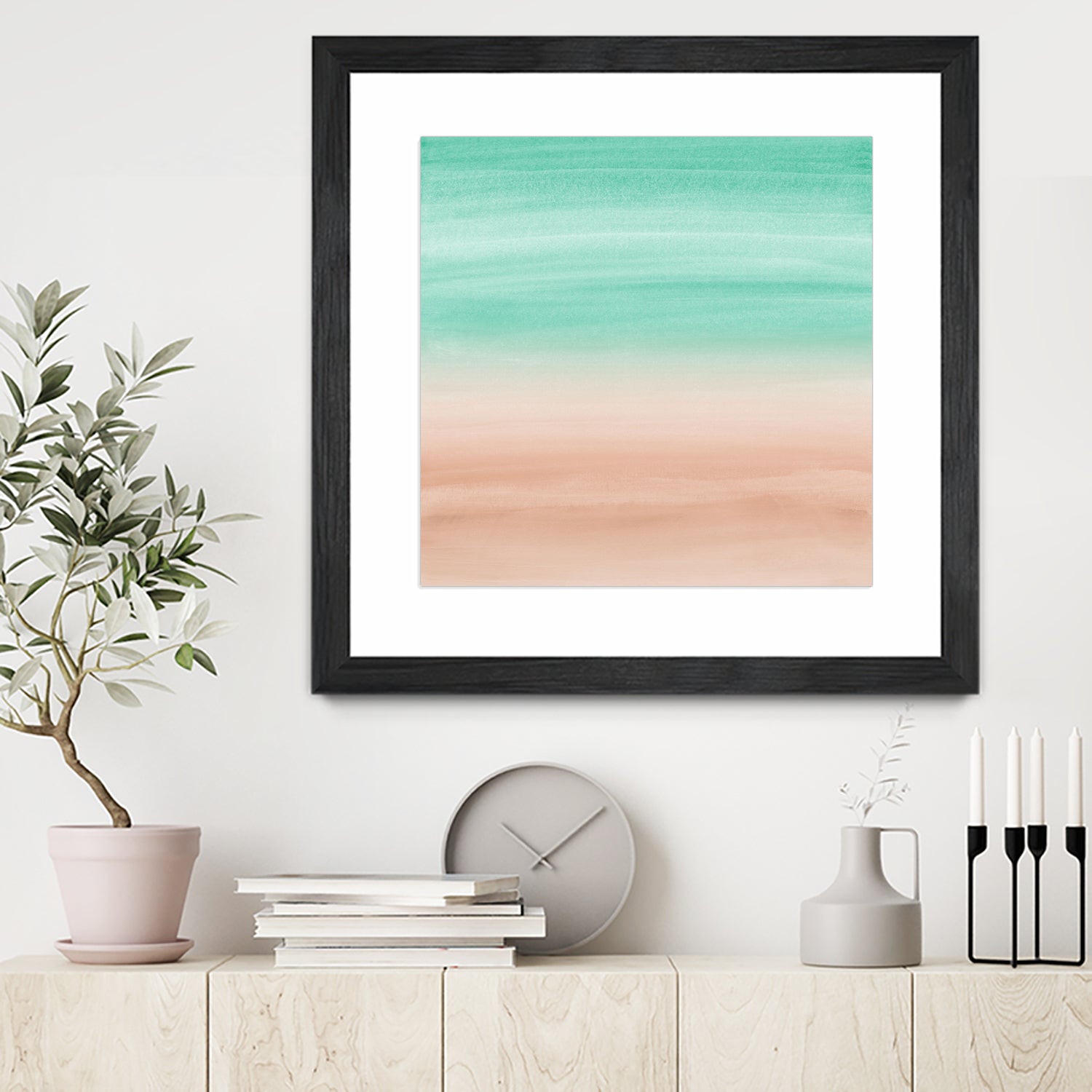 Touching Soft Emerald Beige Watercolor Abstract #1 #painting by Anita & Bella Jantz on GIANT ART - green digital painting