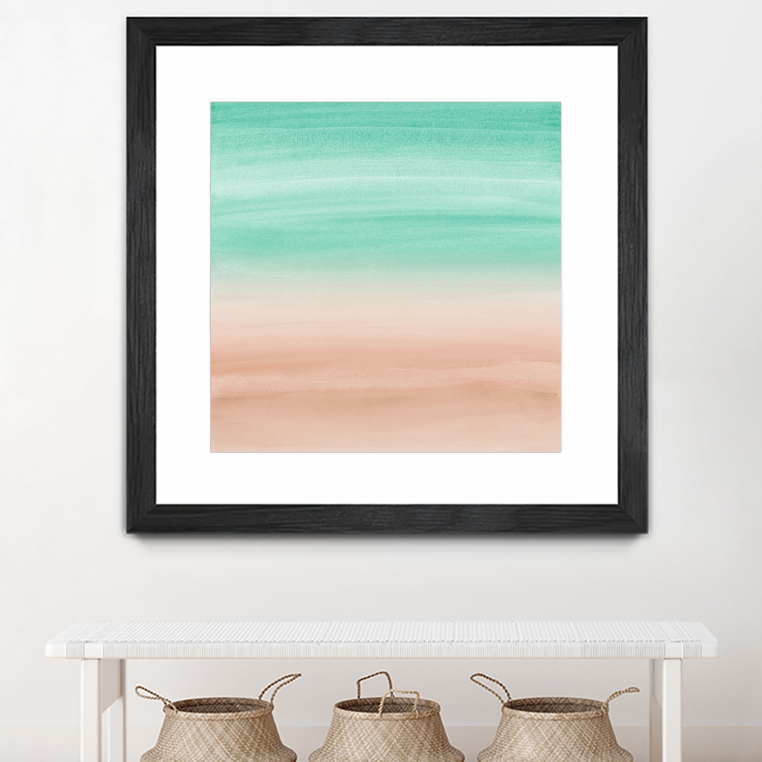 Touching Soft Emerald Beige Watercolor Abstract #1 #painting by Anita & Bella Jantz on GIANT ART - green digital painting