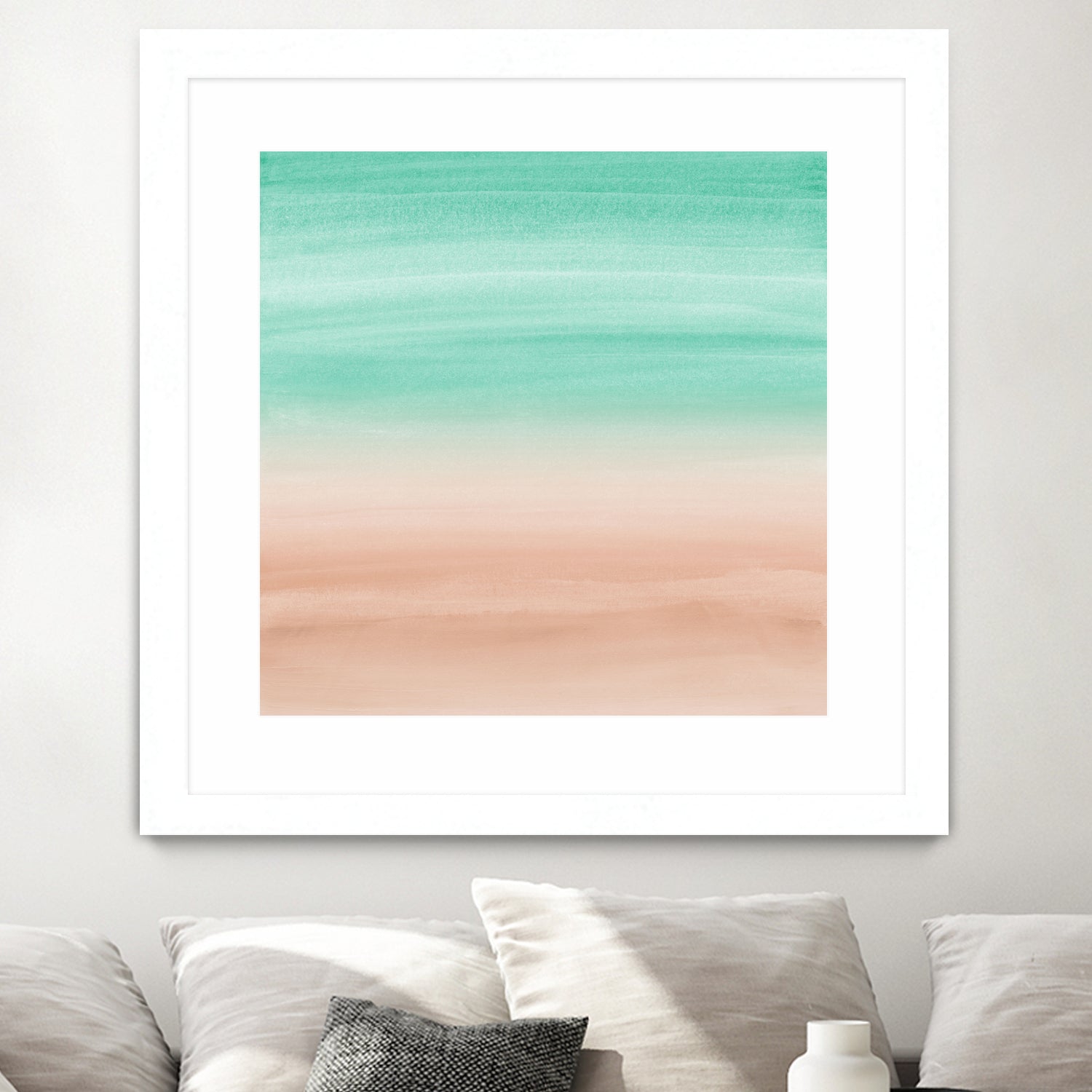 Touching Soft Emerald Beige Watercolor Abstract #1 #painting by Anita & Bella Jantz on GIANT ART - green digital painting