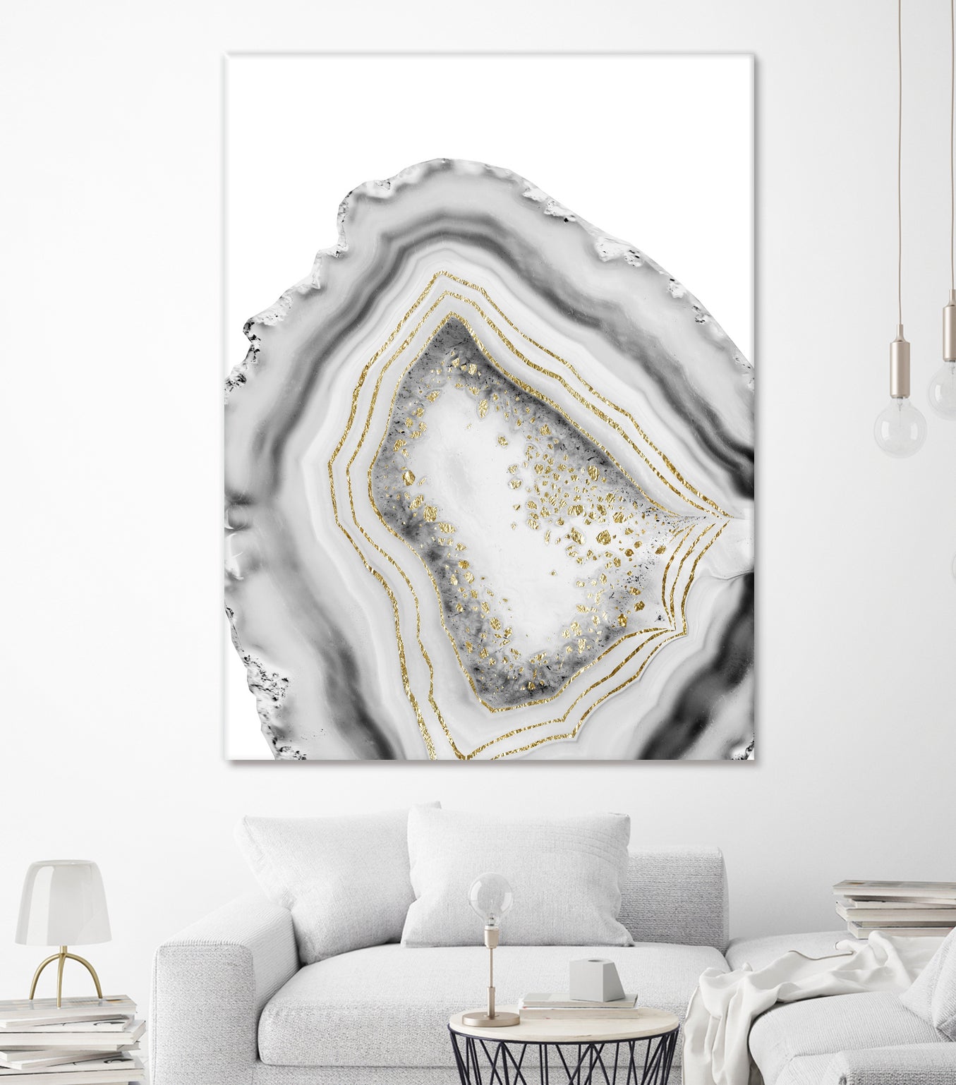 White Agate Gold Foil Glam #1 #gem #decor #art by Anita & Bella Jantz on GIANT ART - gray photo illustration