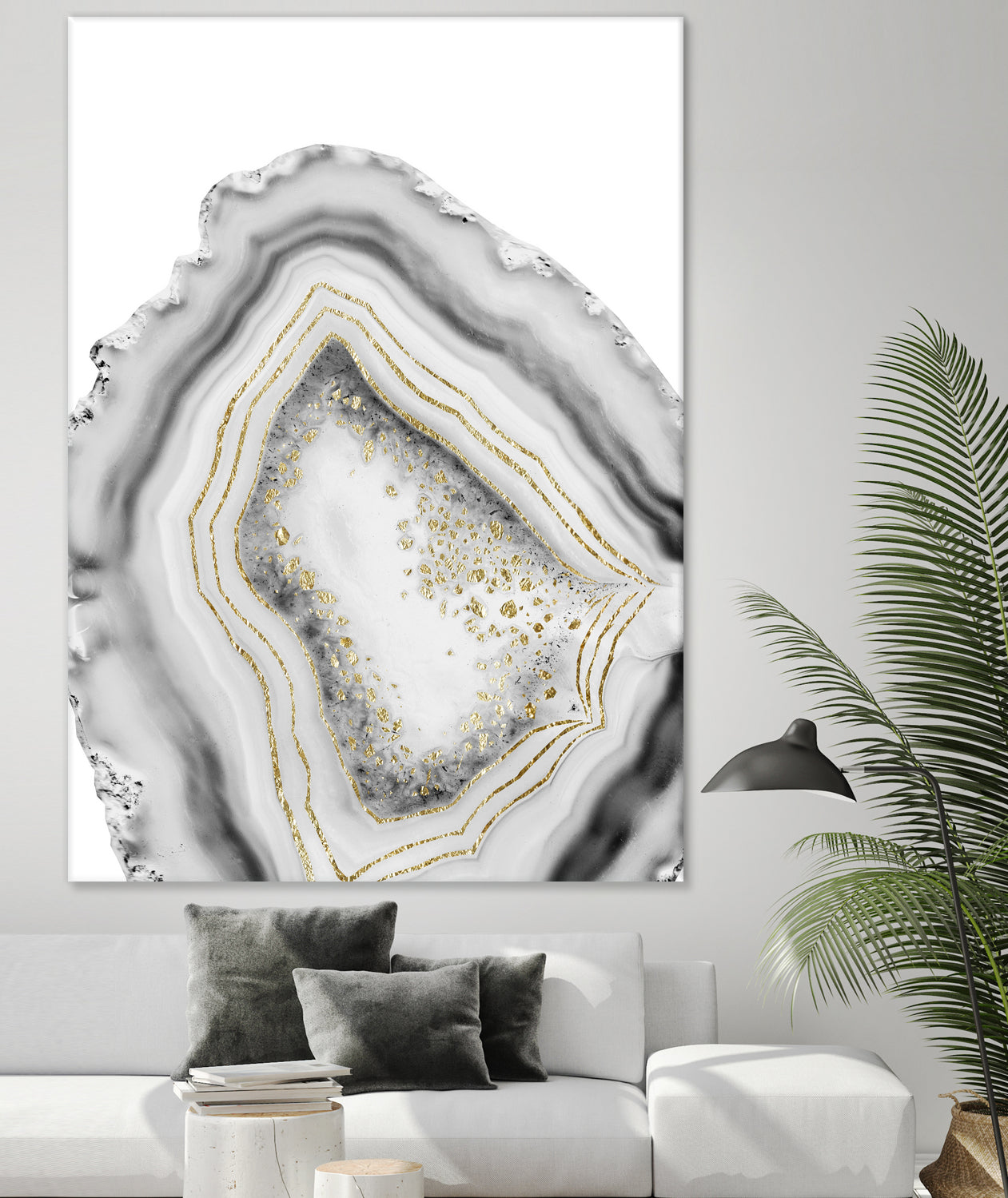 White Agate Gold Foil Glam #1 #gem #decor #art by Anita & Bella Jantz on GIANT ART - gray photo illustration