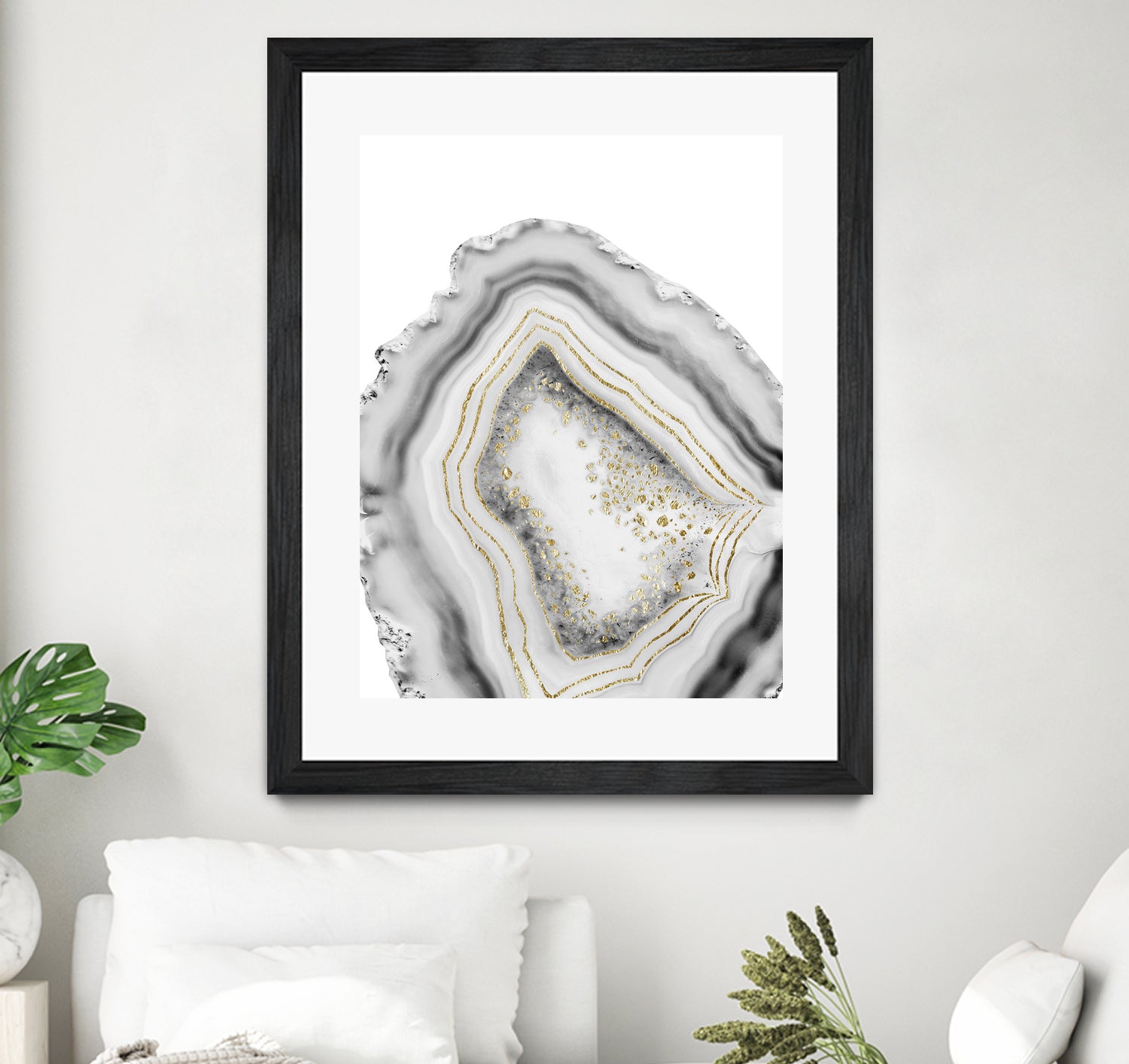 White Agate Gold Foil Glam #1 #gem #decor #art by Anita & Bella Jantz on GIANT ART - gray photo illustration