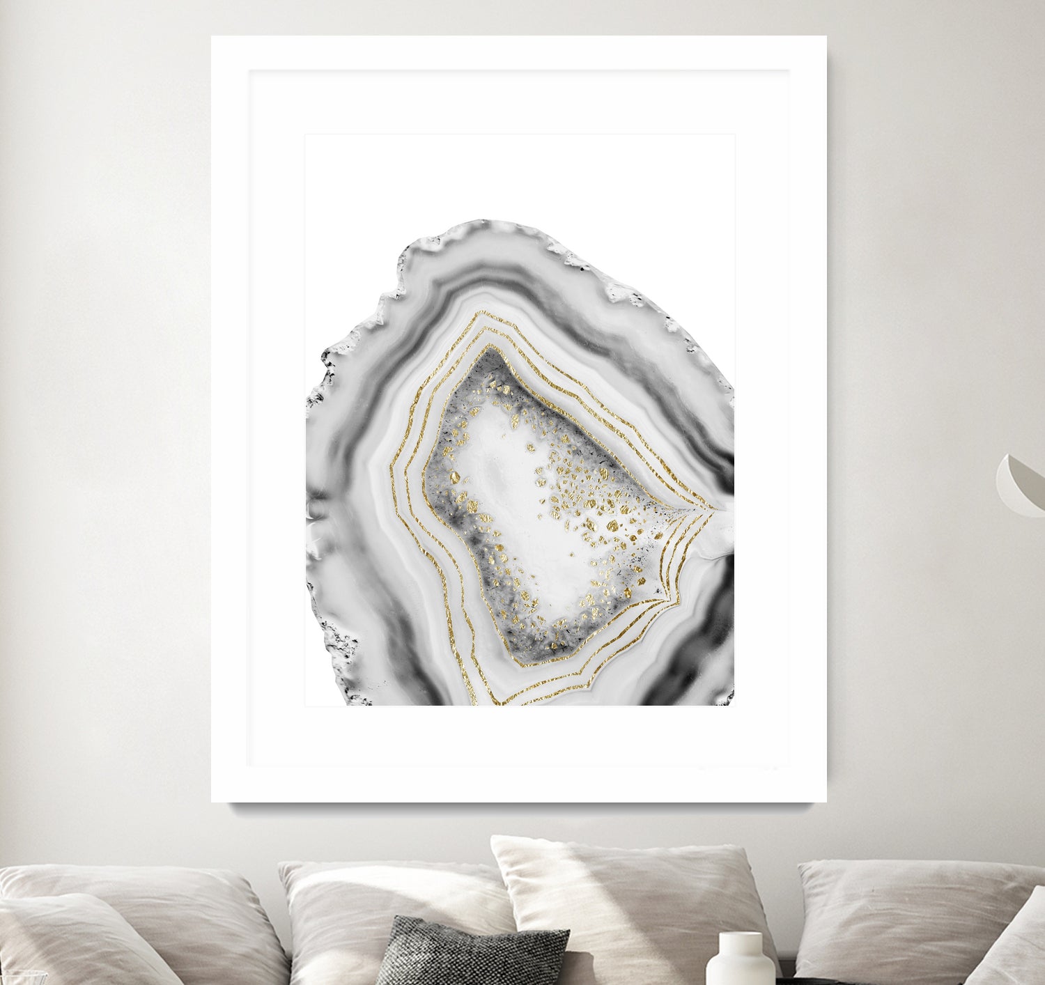 White Agate Gold Foil Glam #1 #gem #decor #art by Anita & Bella Jantz on GIANT ART - gray photo illustration