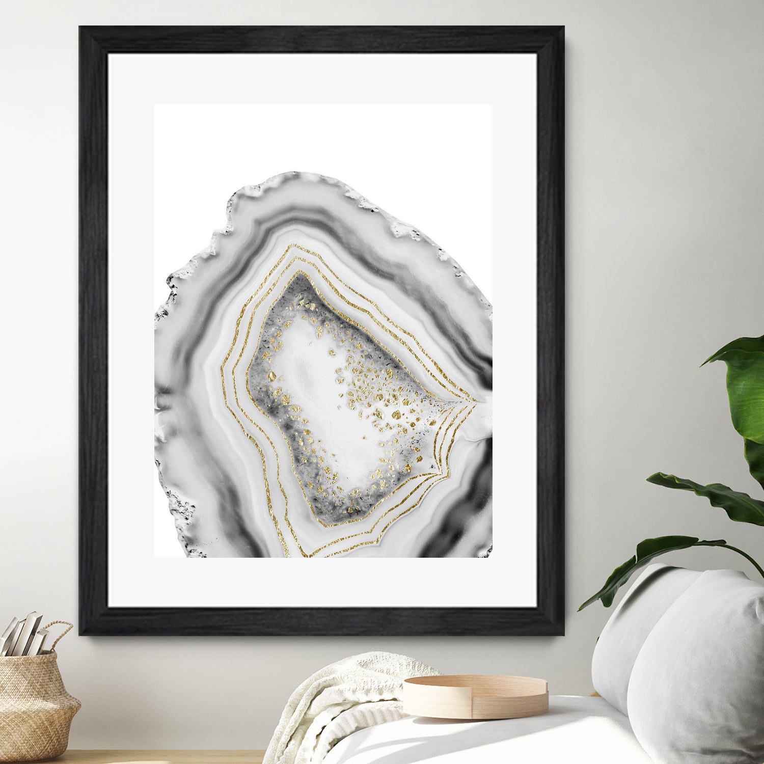 White Agate Gold Foil Glam #1 #gem #decor #art by Anita & Bella Jantz on GIANT ART - gray photo illustration