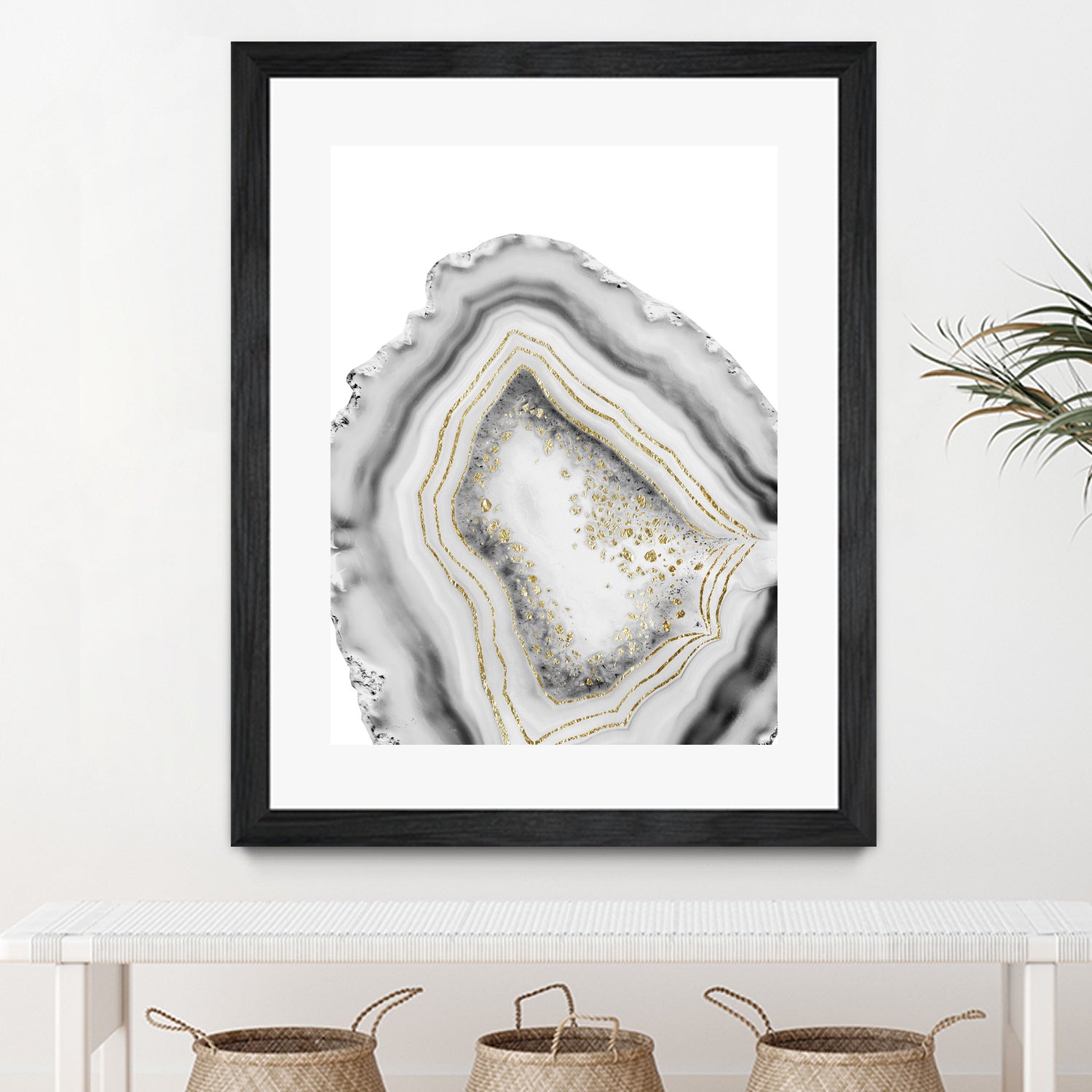 White Agate Gold Foil Glam #1 #gem #decor #art by Anita & Bella Jantz on GIANT ART - gray photo illustration