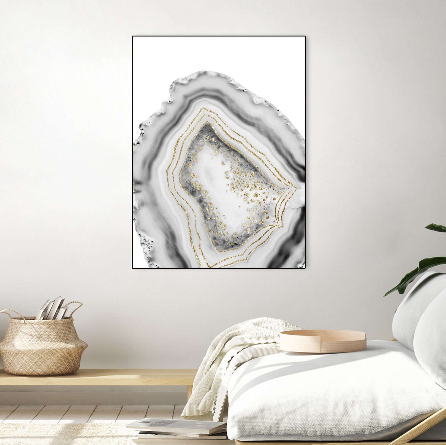 White Agate Gold Foil Glam #1 #gem #decor #art by Anita & Bella Jantz on GIANT ART - gray photo illustration