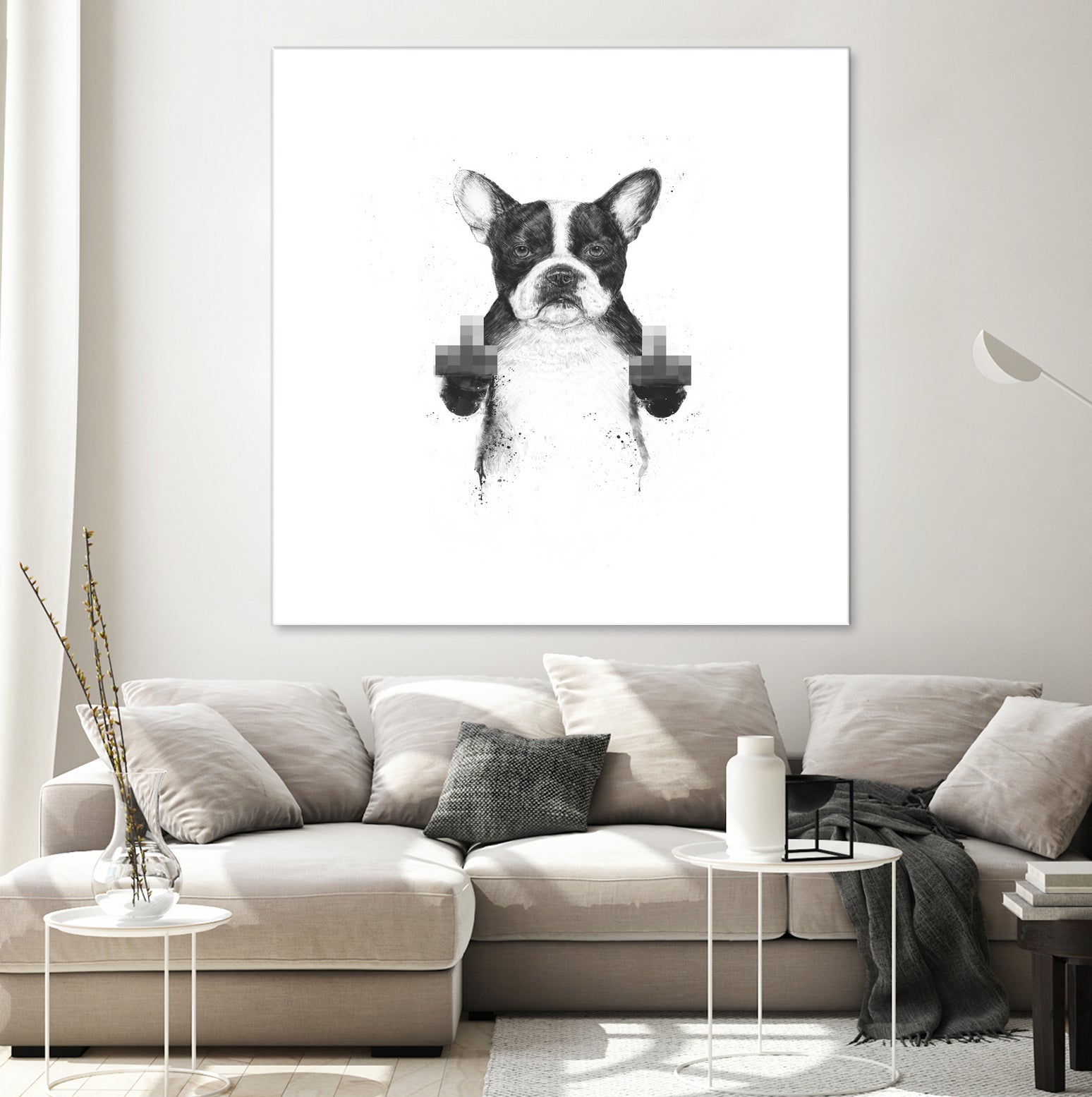 Censored dog by Solti Balázs on GIANT ART - white digital drawing