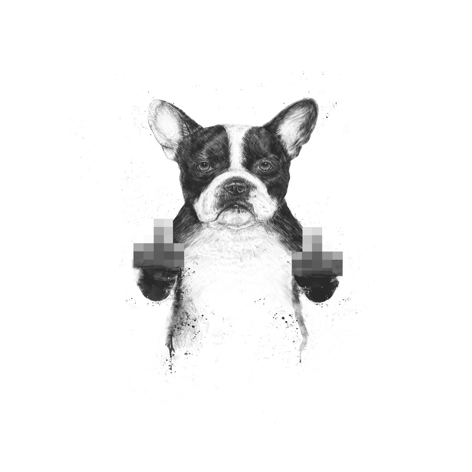 Censored dog by Solti Balázs on GIANT ART - white digital drawing