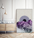 Surreal sunrise behind purple mountains by Menelaos Trompoukis on GIANT ART - fuchsia digital painting