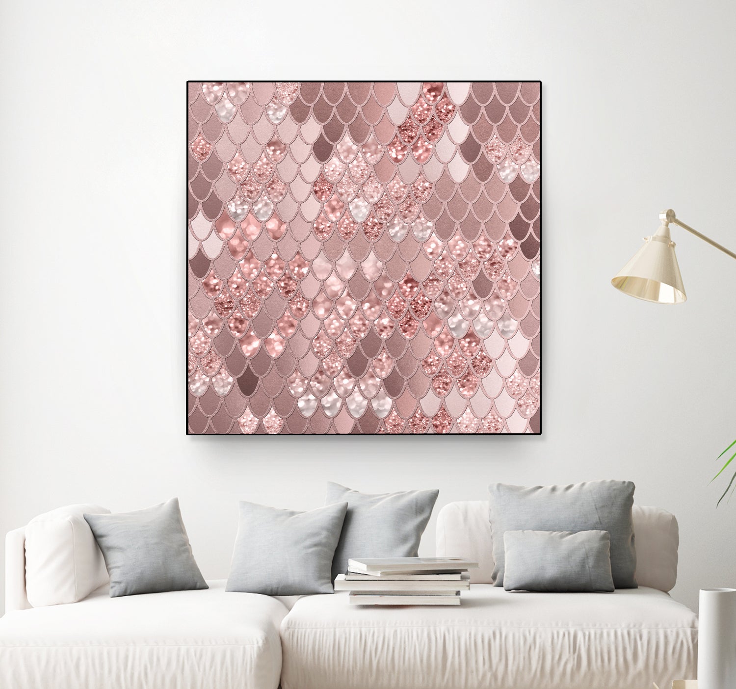 Mermaid Glitter Scales #8 (Faux Glitter) #shiny #decor #art by Anita & Bella Jantz on GIANT ART - pink digital painting