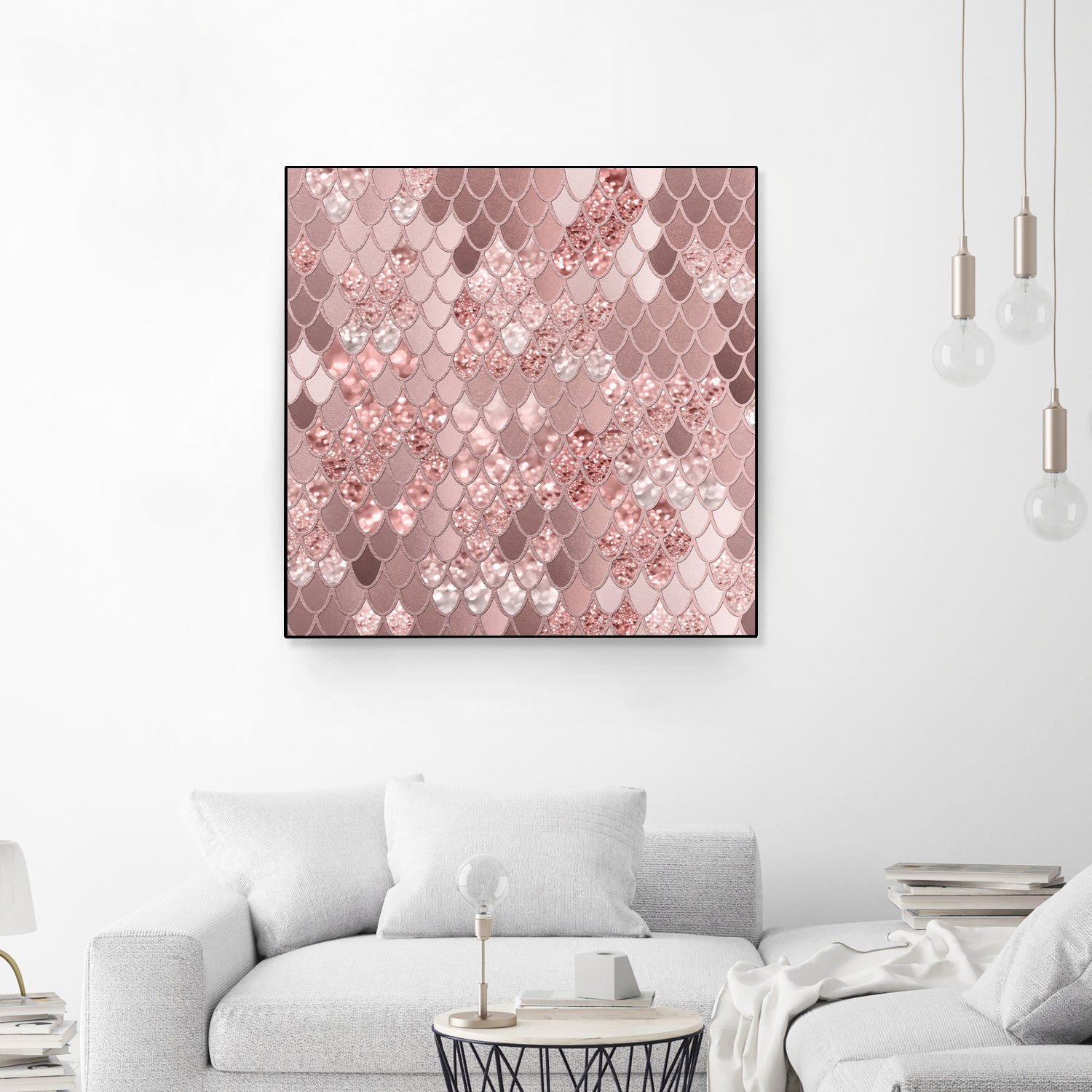 Mermaid Glitter Scales #8 (Faux Glitter) #shiny #decor #art by Anita & Bella Jantz on GIANT ART - pink digital painting