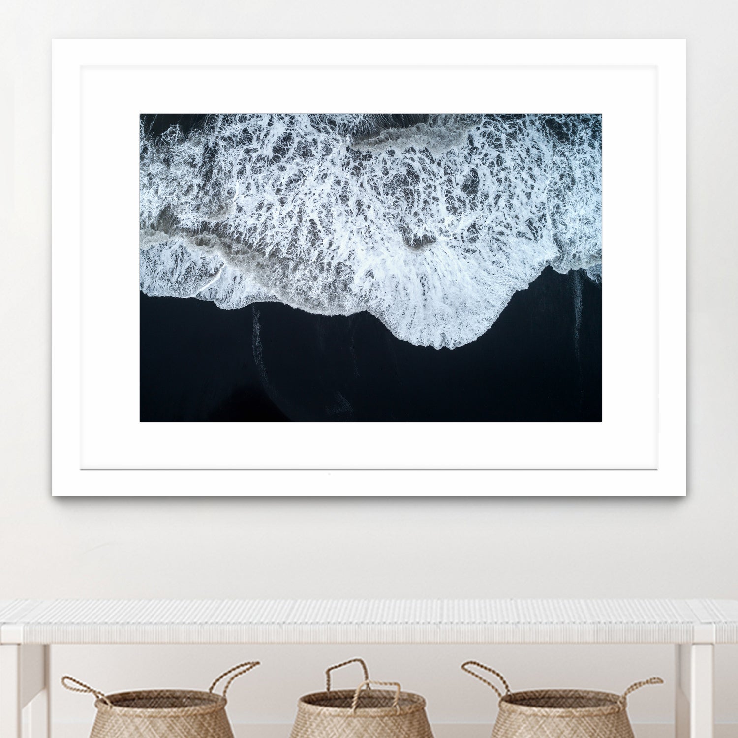 White Waters and Black Sand Coastal Landscape Photograph by Melissa Fague on GIANT ART - black photo illustration