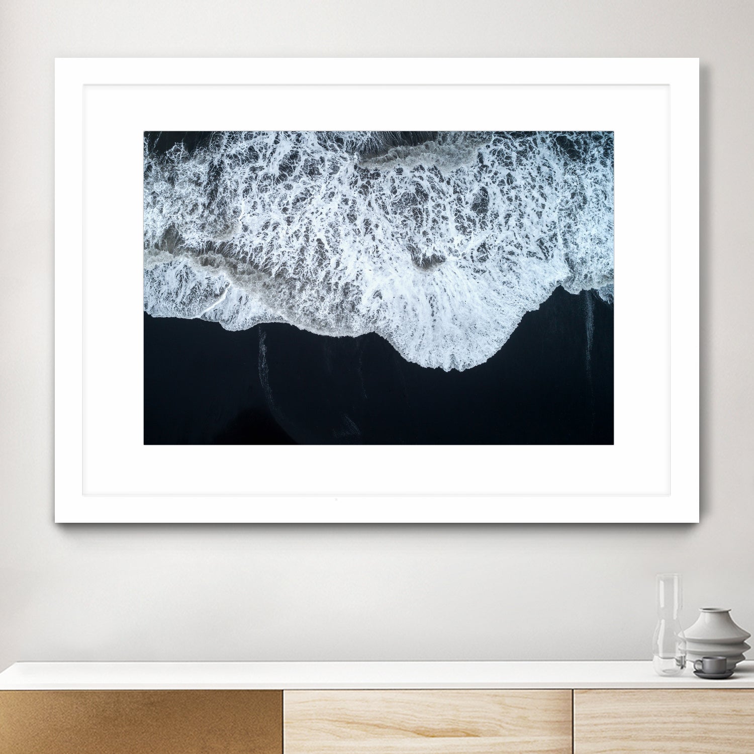 White Waters and Black Sand Coastal Landscape Photograph by Melissa Fague on GIANT ART - black photo illustration