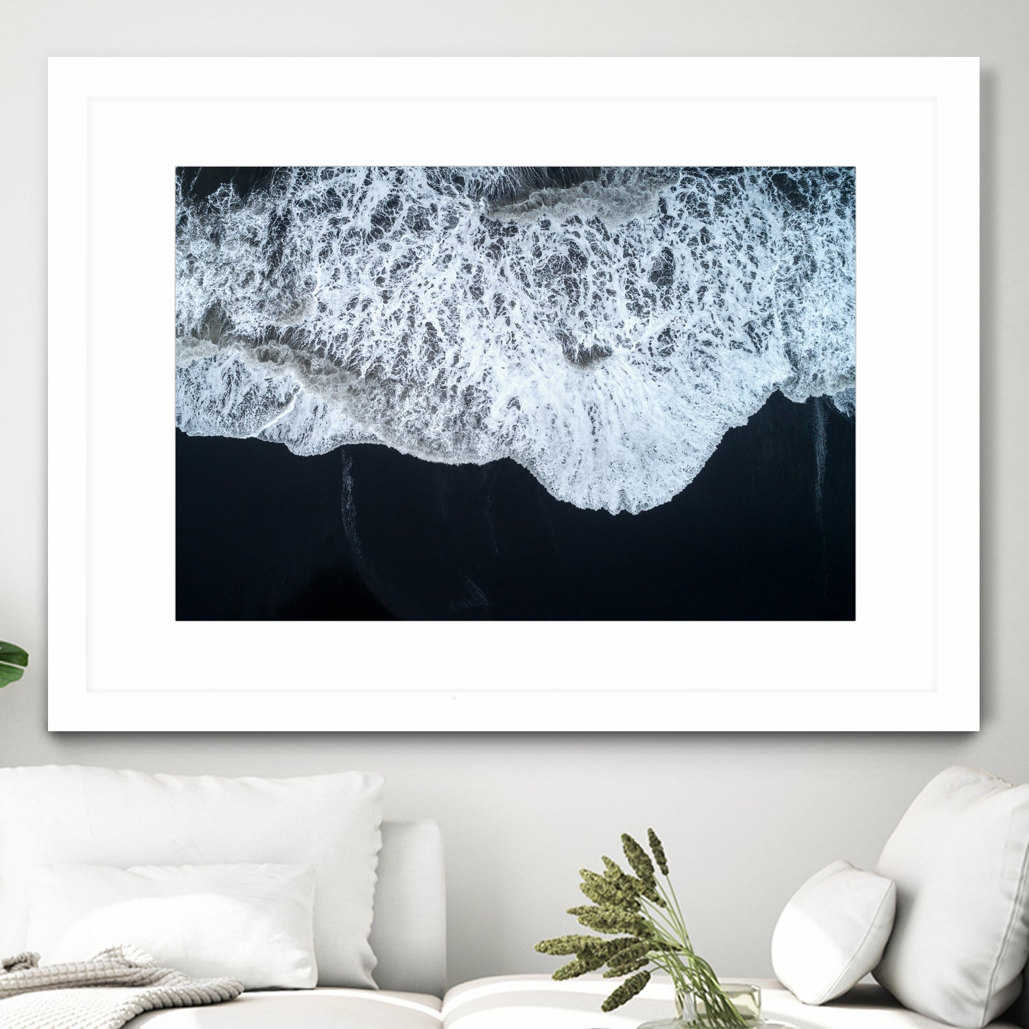 White Waters and Black Sand Coastal Landscape Photograph by Melissa Fague on GIANT ART - black photo illustration