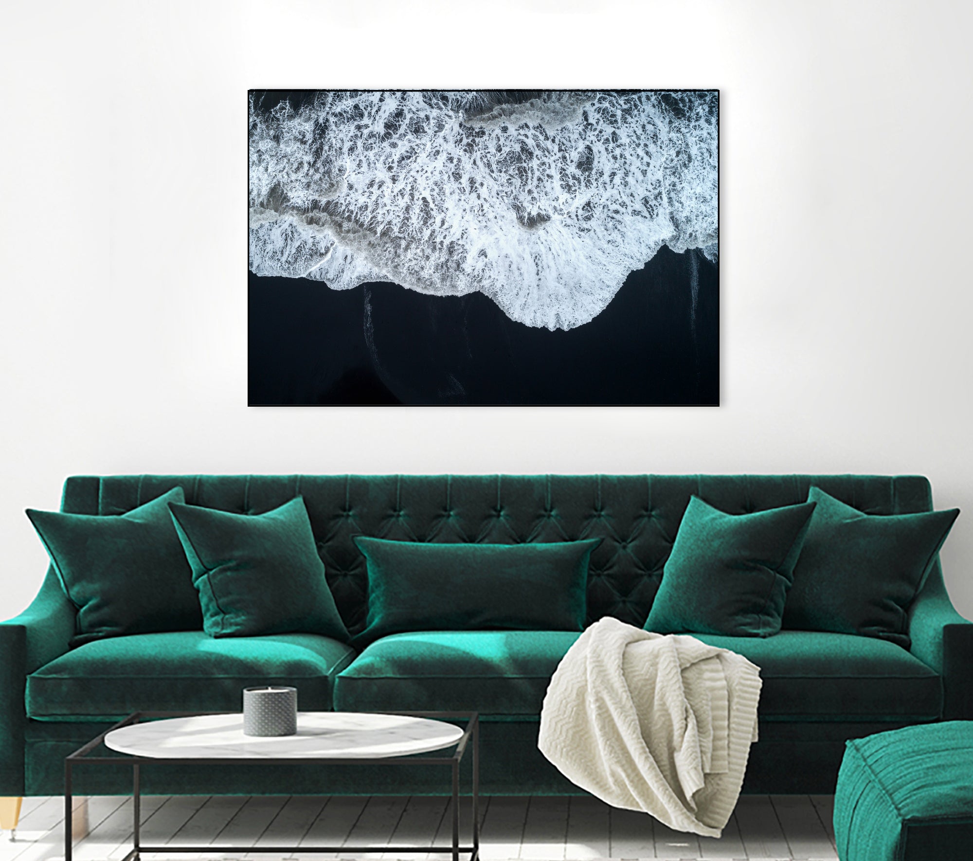 White Waters and Black Sand Coastal Landscape Photograph by Melissa Fague on GIANT ART - black photo illustration