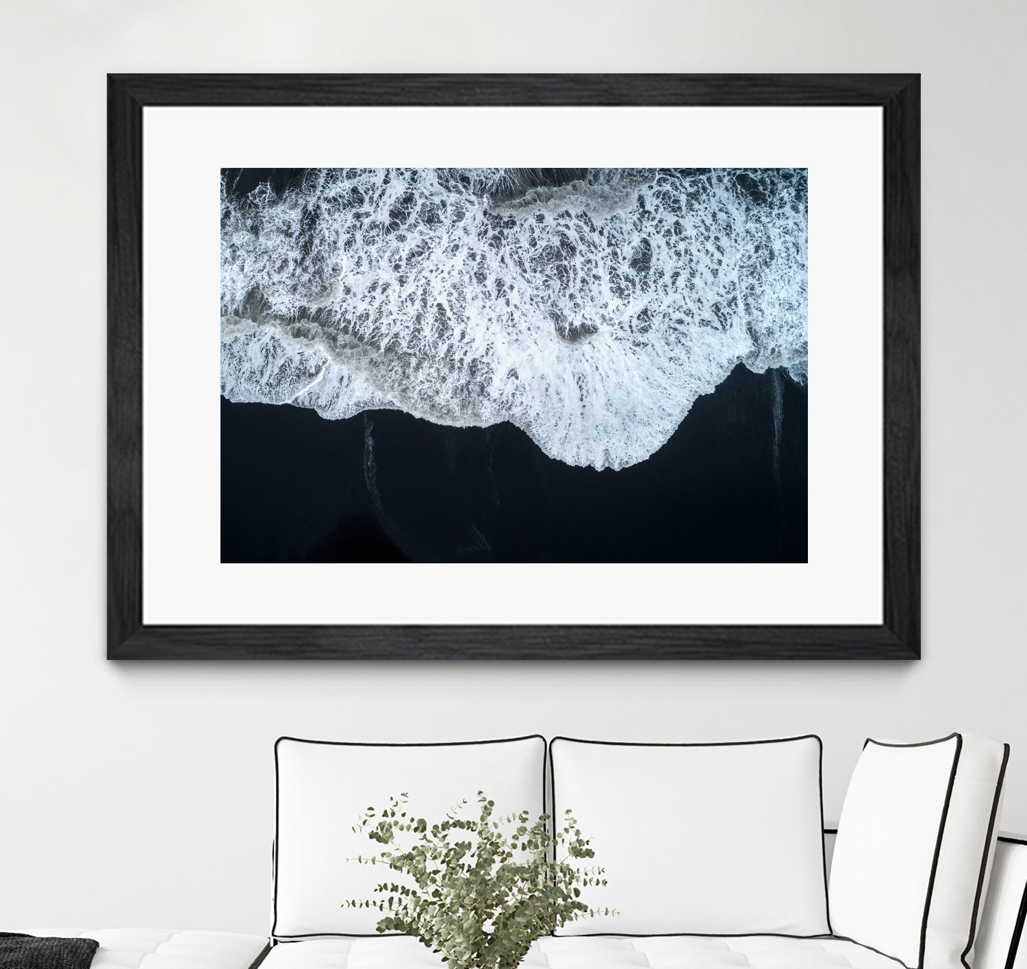 White Waters and Black Sand Coastal Landscape Photograph by Melissa Fague on GIANT ART - black photo illustration