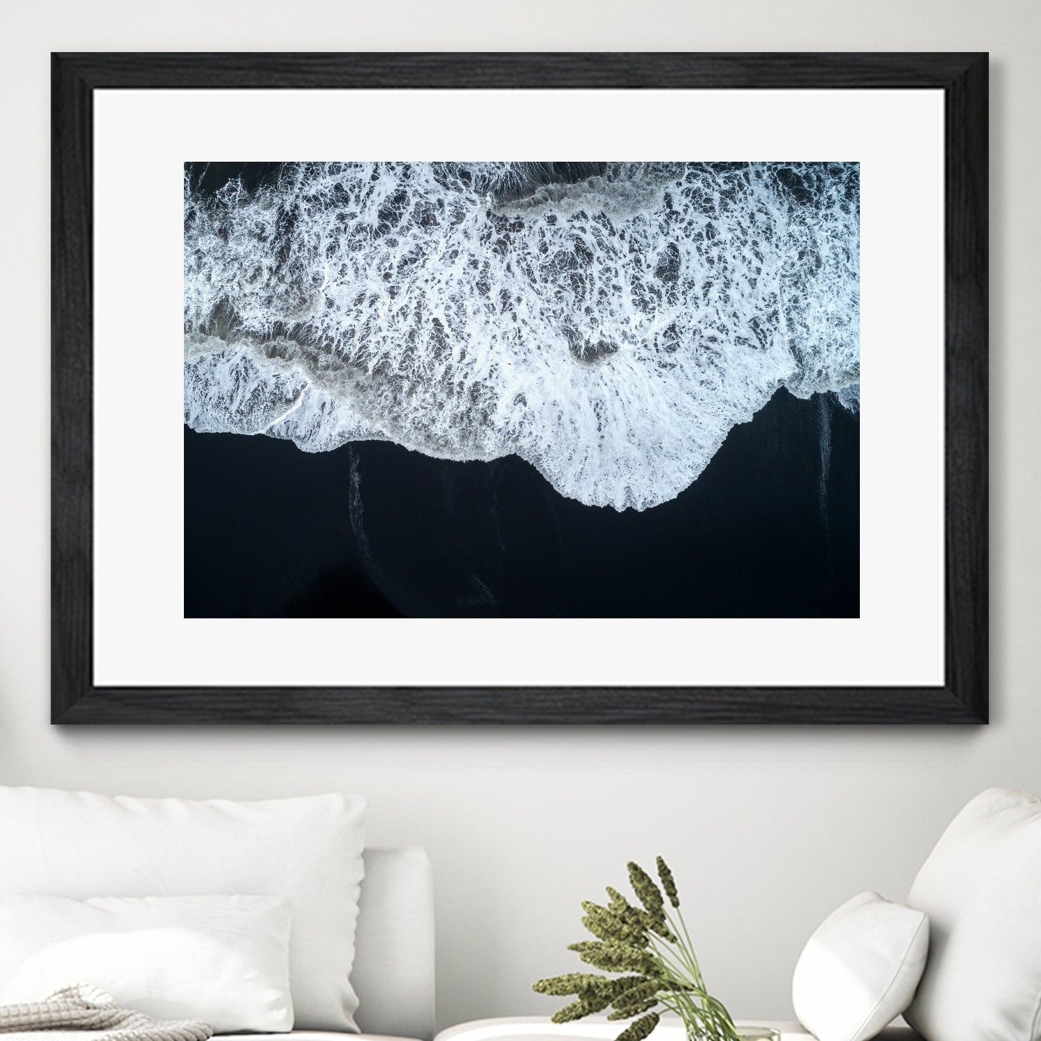 White Waters and Black Sand Coastal Landscape Photograph by Melissa Fague on GIANT ART - black photo illustration