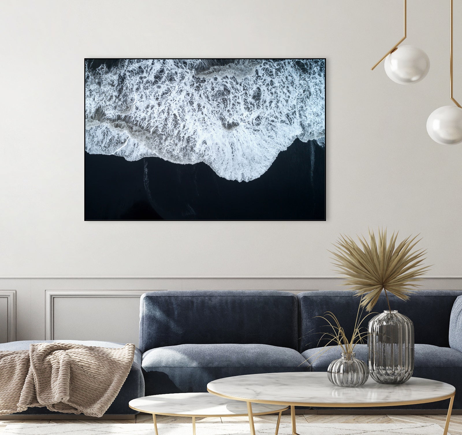 White Waters and Black Sand Coastal Landscape Photograph by Melissa Fague on GIANT ART - black photo illustration