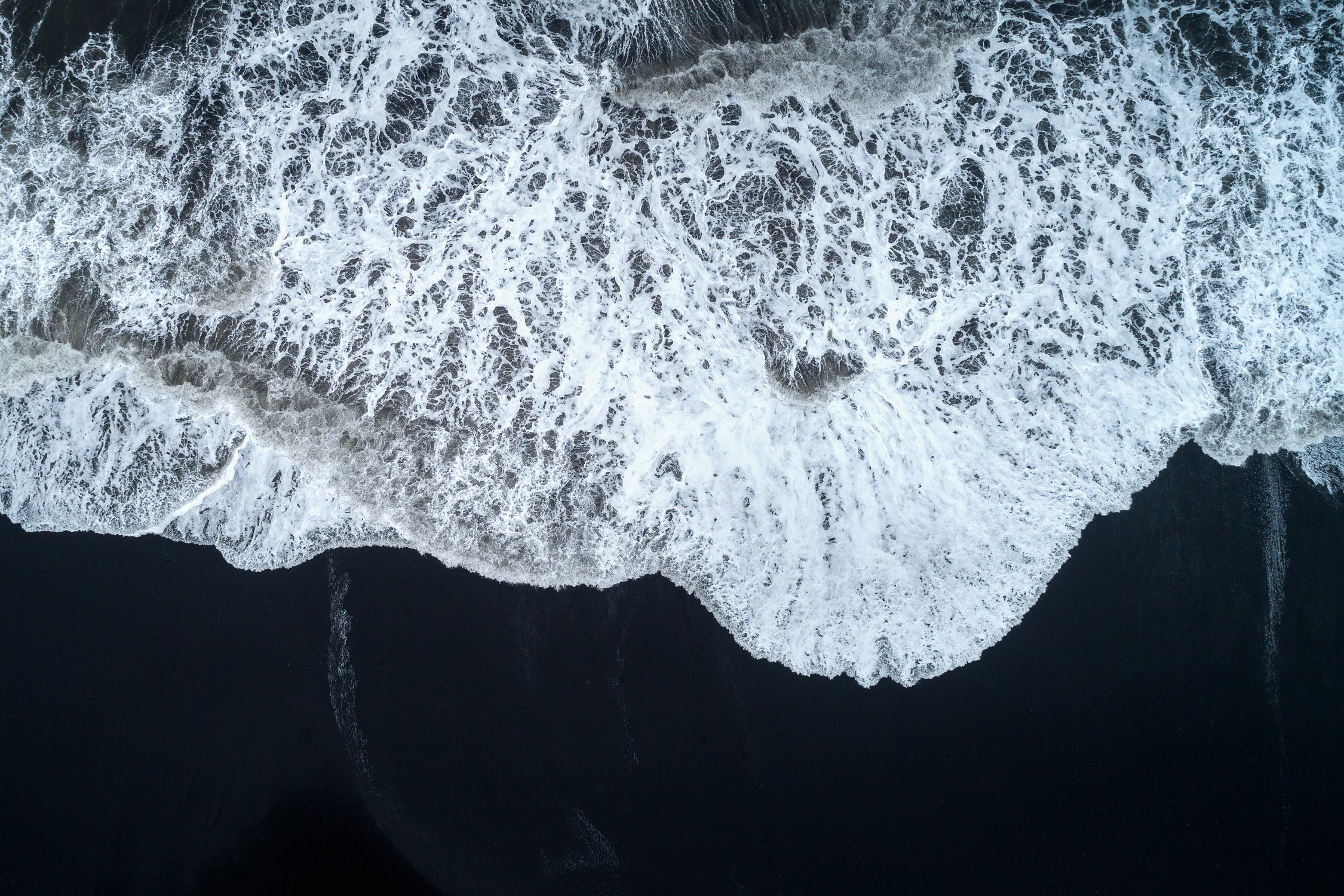 White Waters and Black Sand Coastal Landscape Photograph by Melissa Fague on GIANT ART - black photo illustration