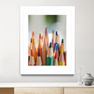 Close-up view of bunch of the colored pencil by Studio OMG on GIANT ART - yellow photo illustration