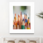 Close-up view of bunch of the colored pencil by Studio OMG on GIANT ART - yellow photo illustration