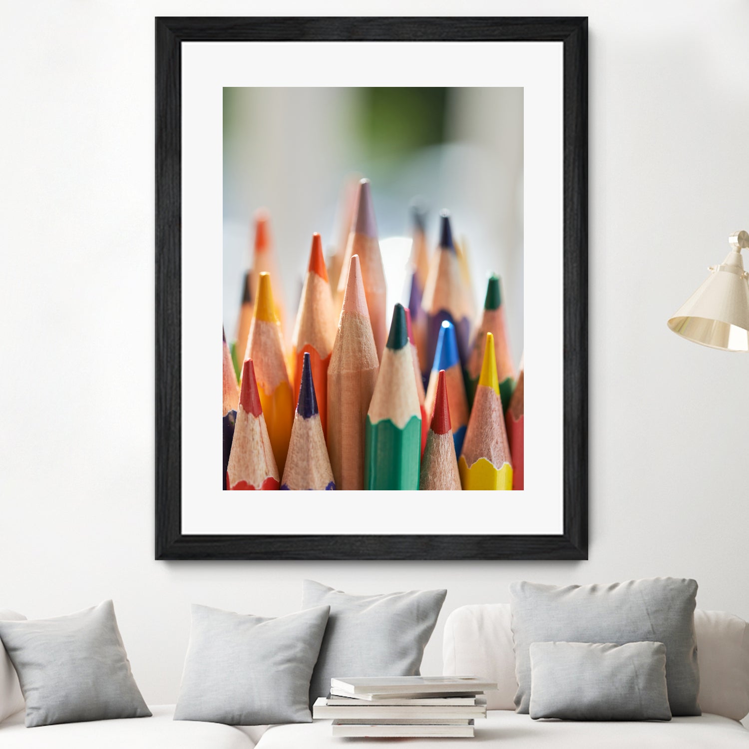 Close-up view of bunch of the colored pencil by Studio OMG on GIANT ART - yellow photo illustration