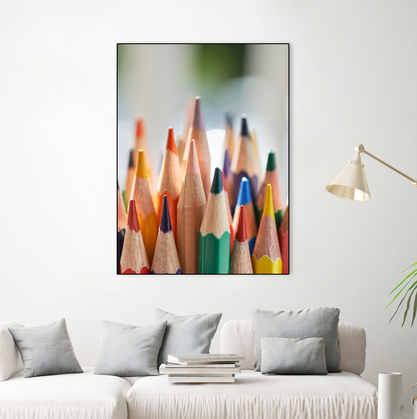 Close-up view of bunch of the colored pencil by Studio OMG on GIANT ART - yellow photo illustration