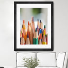 Close-up view of bunch of the colored pencil by Studio OMG on GIANT ART - yellow photo illustration