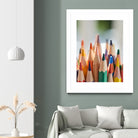 Close-up view of bunch of the colored pencil by Studio OMG on GIANT ART - yellow photo illustration