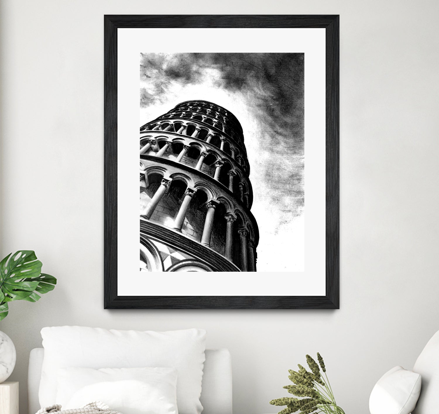 Tower of Pisa - Illustrated by Christine Mercer on GIANT ART - black digital painting