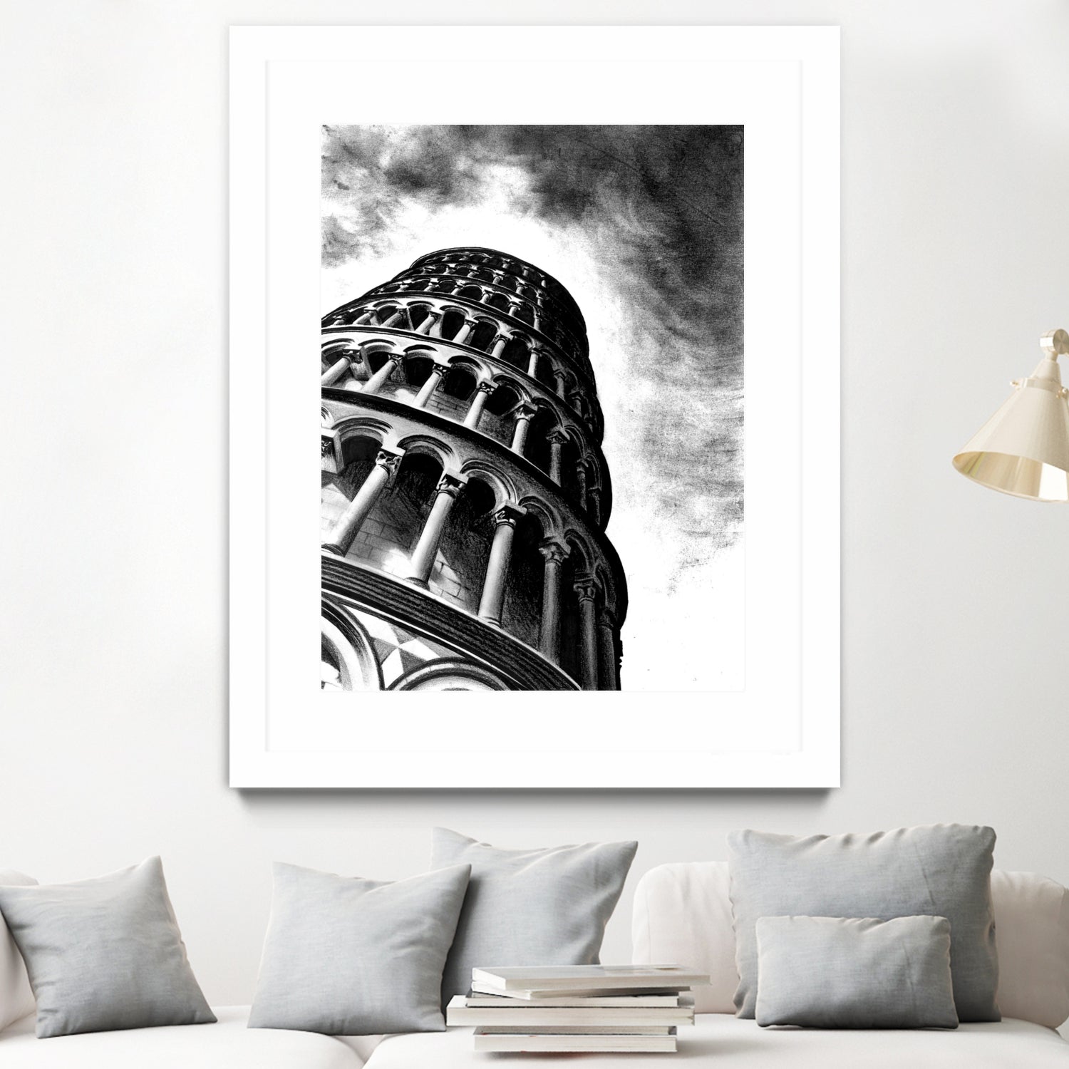 Tower of Pisa - Illustrated by Christine Mercer on GIANT ART - black digital painting