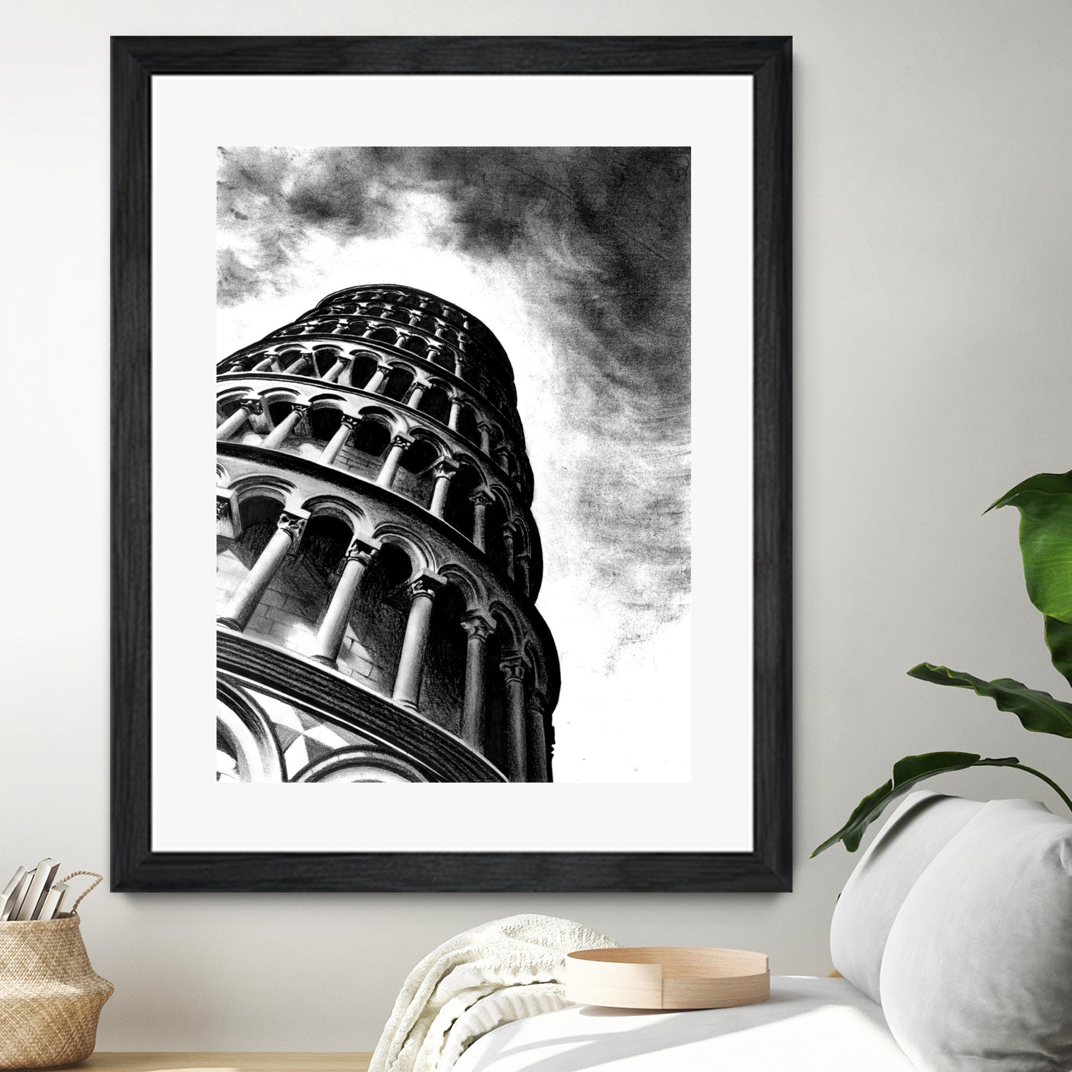 Tower of Pisa - Illustrated by Christine Mercer on GIANT ART - black digital painting