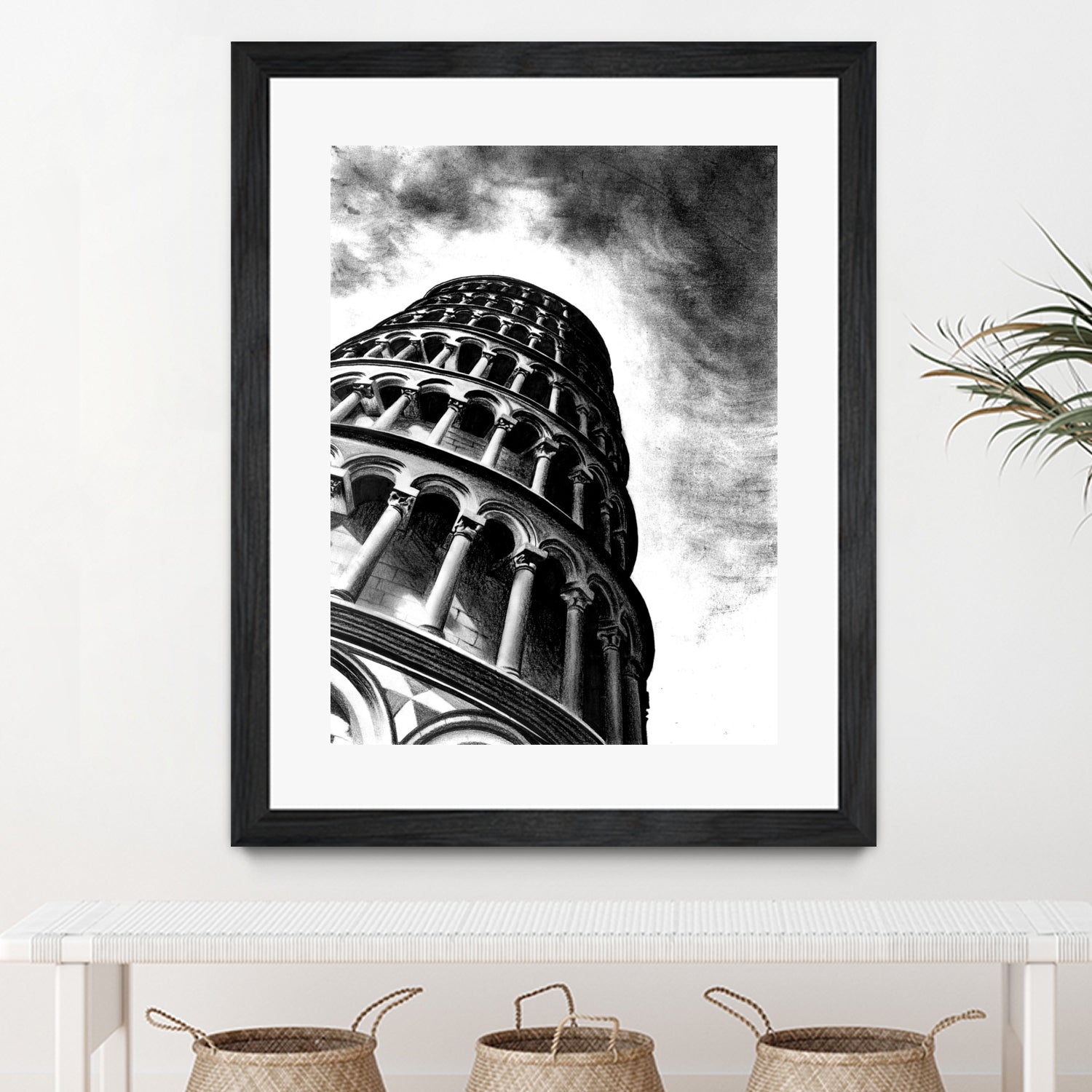 Tower of Pisa - Illustrated by Christine Mercer on GIANT ART - black digital painting