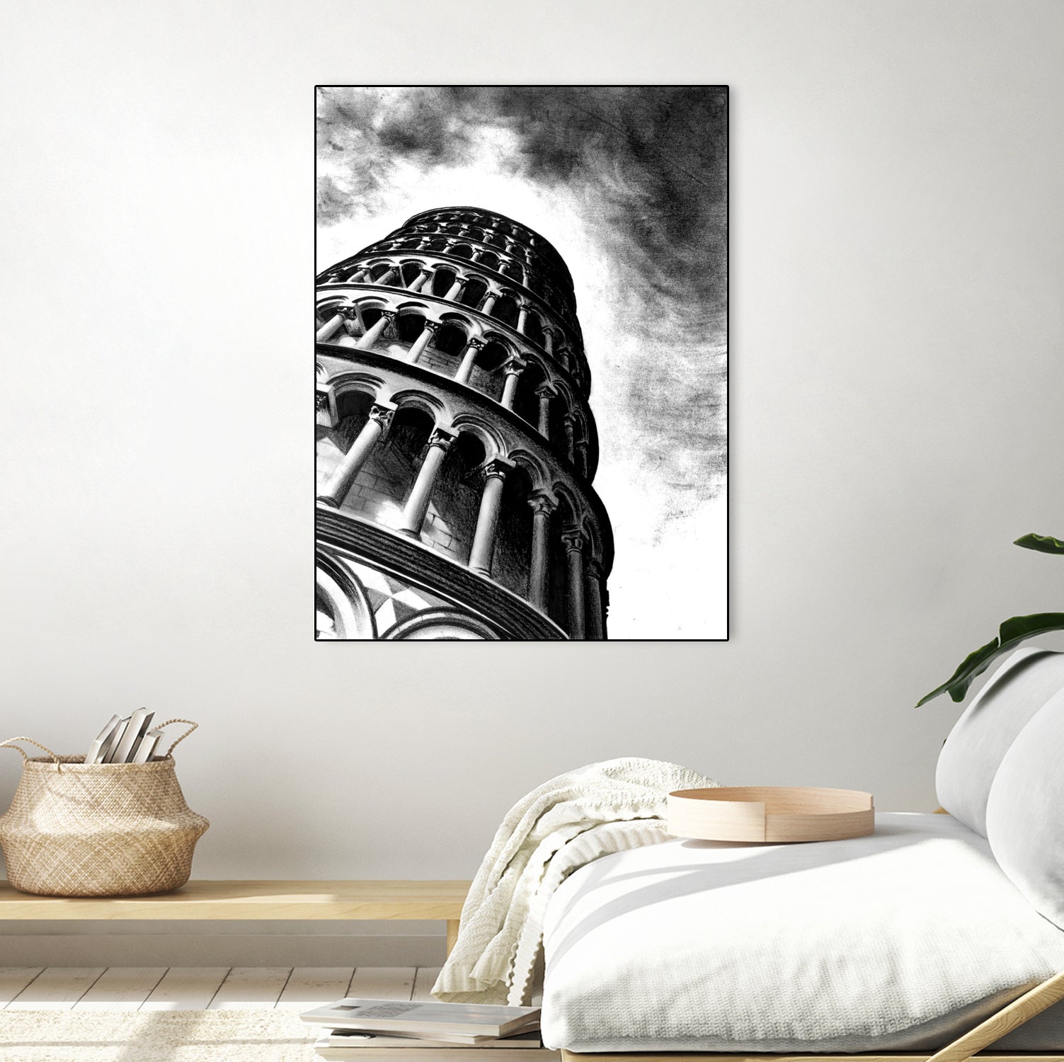 Tower of Pisa - Illustrated by Christine Mercer on GIANT ART - black digital painting