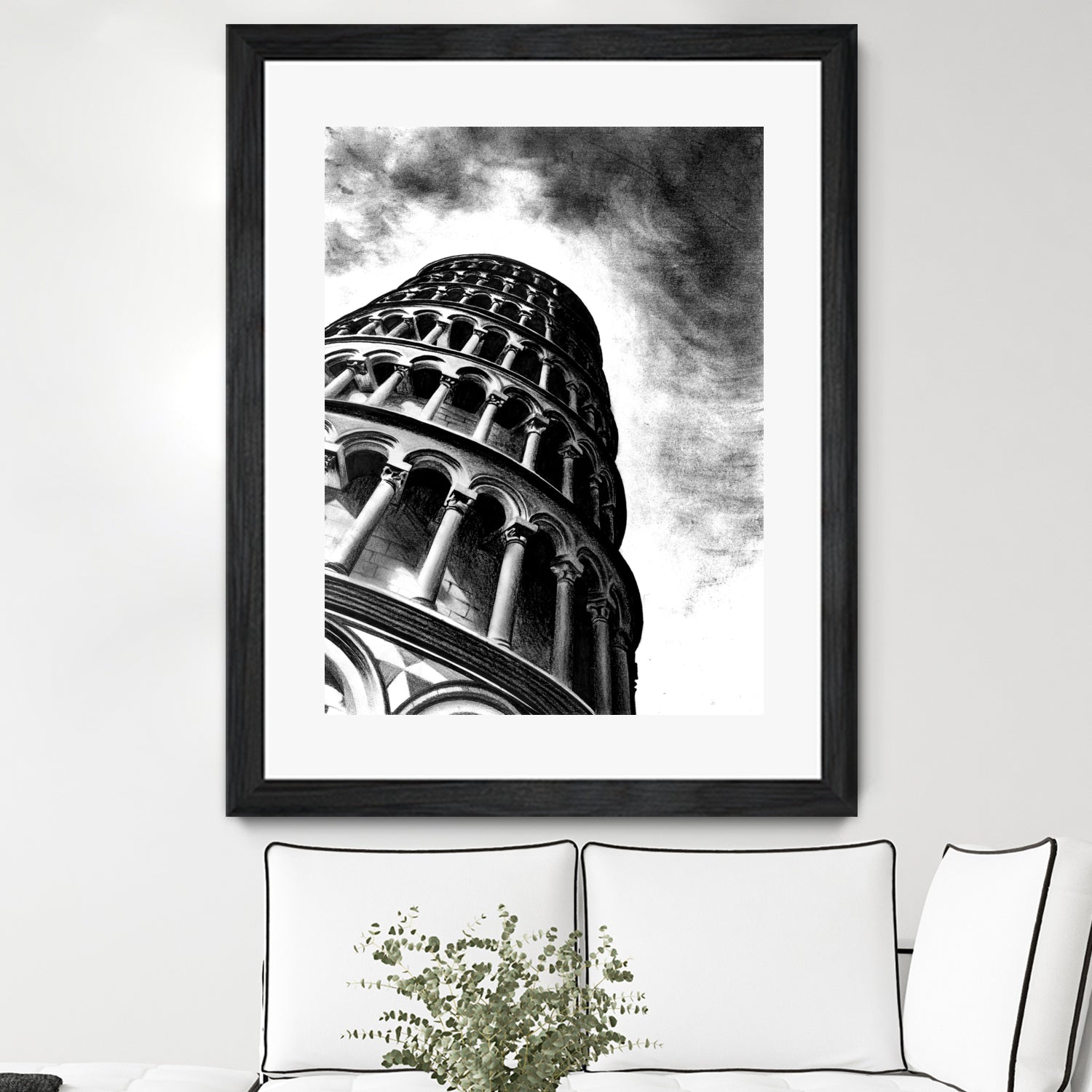 Tower of Pisa - Illustrated by Christine Mercer on GIANT ART - black digital painting