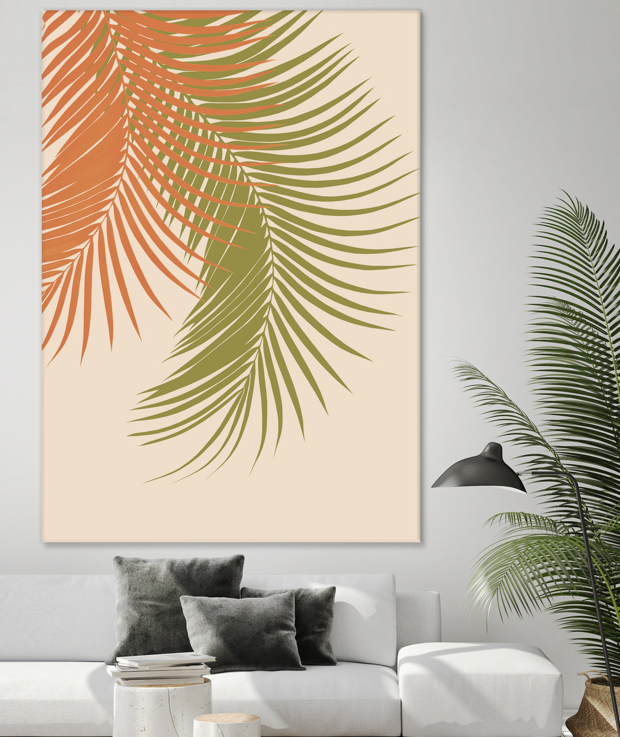 Palm Leaves Orange Green Vibes #1 #tropical #decor #art by Anita & Bella Jantz on GIANT ART - orange photo illustration