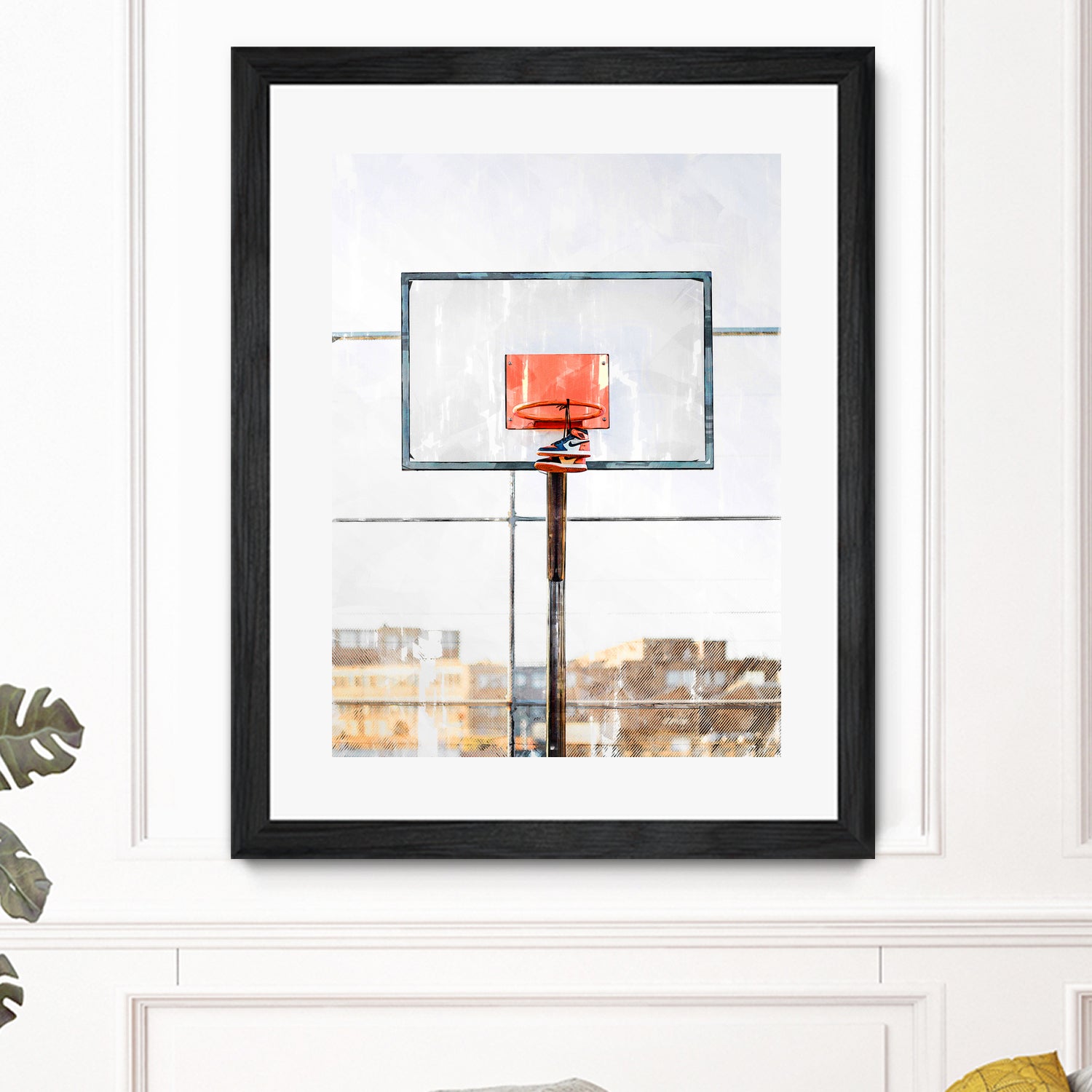 Air Jordan Attached To Basketball Hoop by Wazir Rohiman on GIANT ART - red digital painting