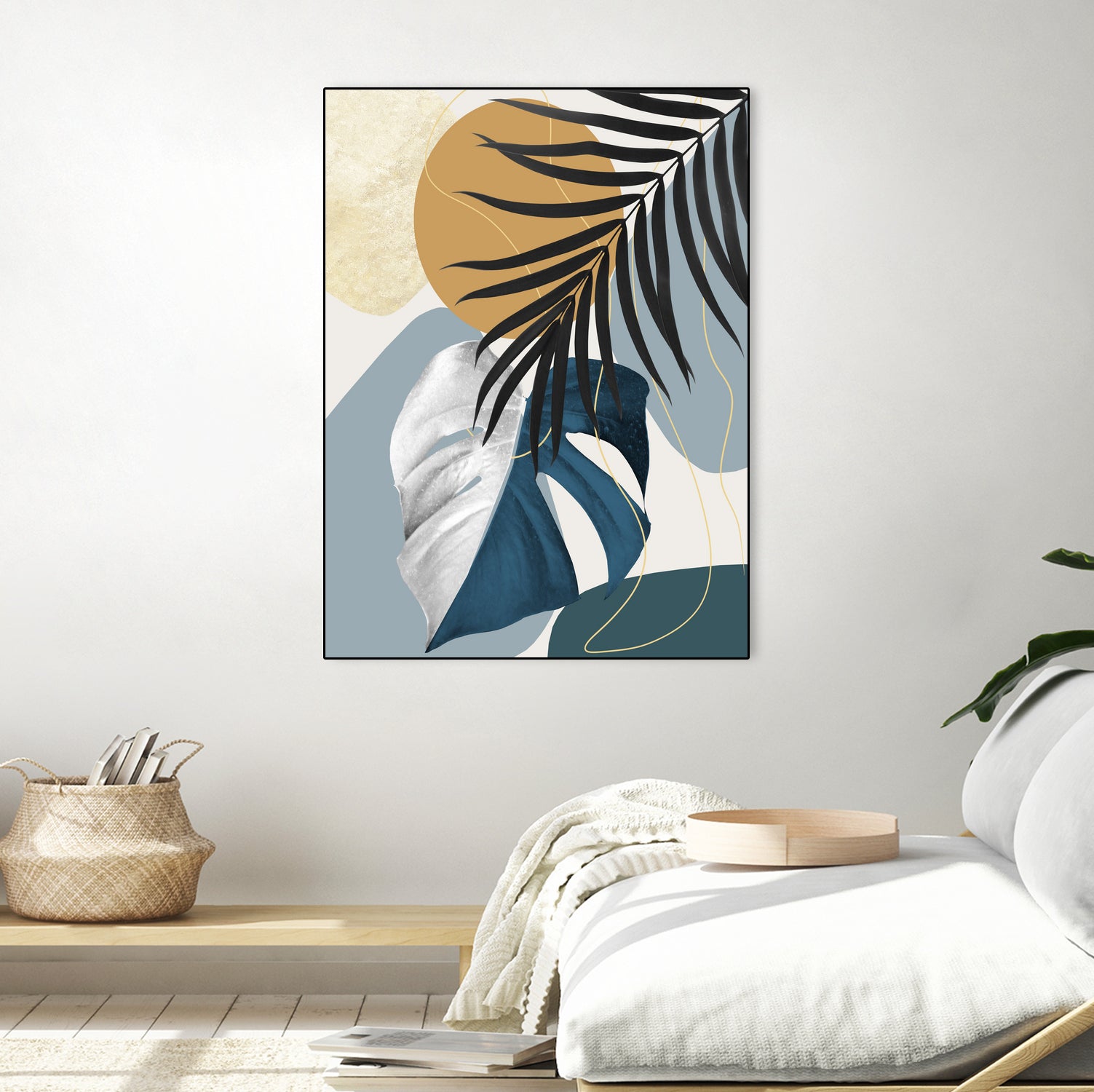 Monstera Abstract #2 #tropical #decor #art by Anita & Bella Jantz on GIANT ART - blue digital drawing