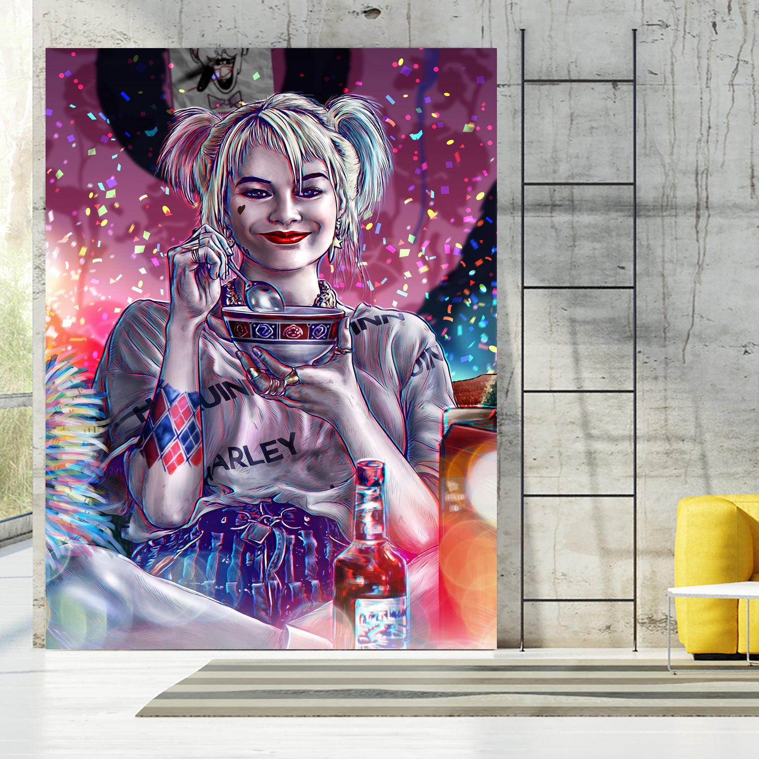 Chillin with Harley by Arcadia Wiryawan on GIANT ART - pink digital painting