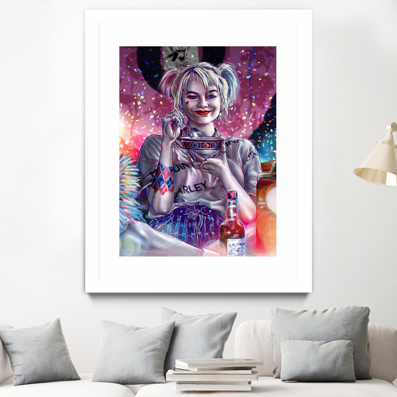 Chillin with Harley by Arcadia Wiryawan on GIANT ART - pink digital painting