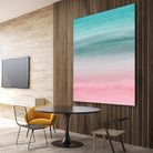 Touching Pink Teal Turquoise Watercolor Abstract #1 by Anita & Bella Jantz on GIANT ART - green digital painting